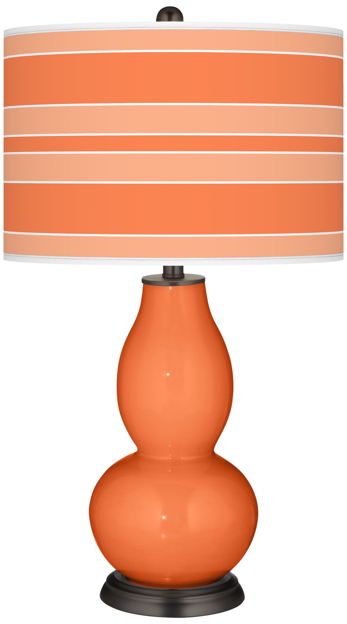 Nectarine Bold Stripe Double Gourd Table Lamp