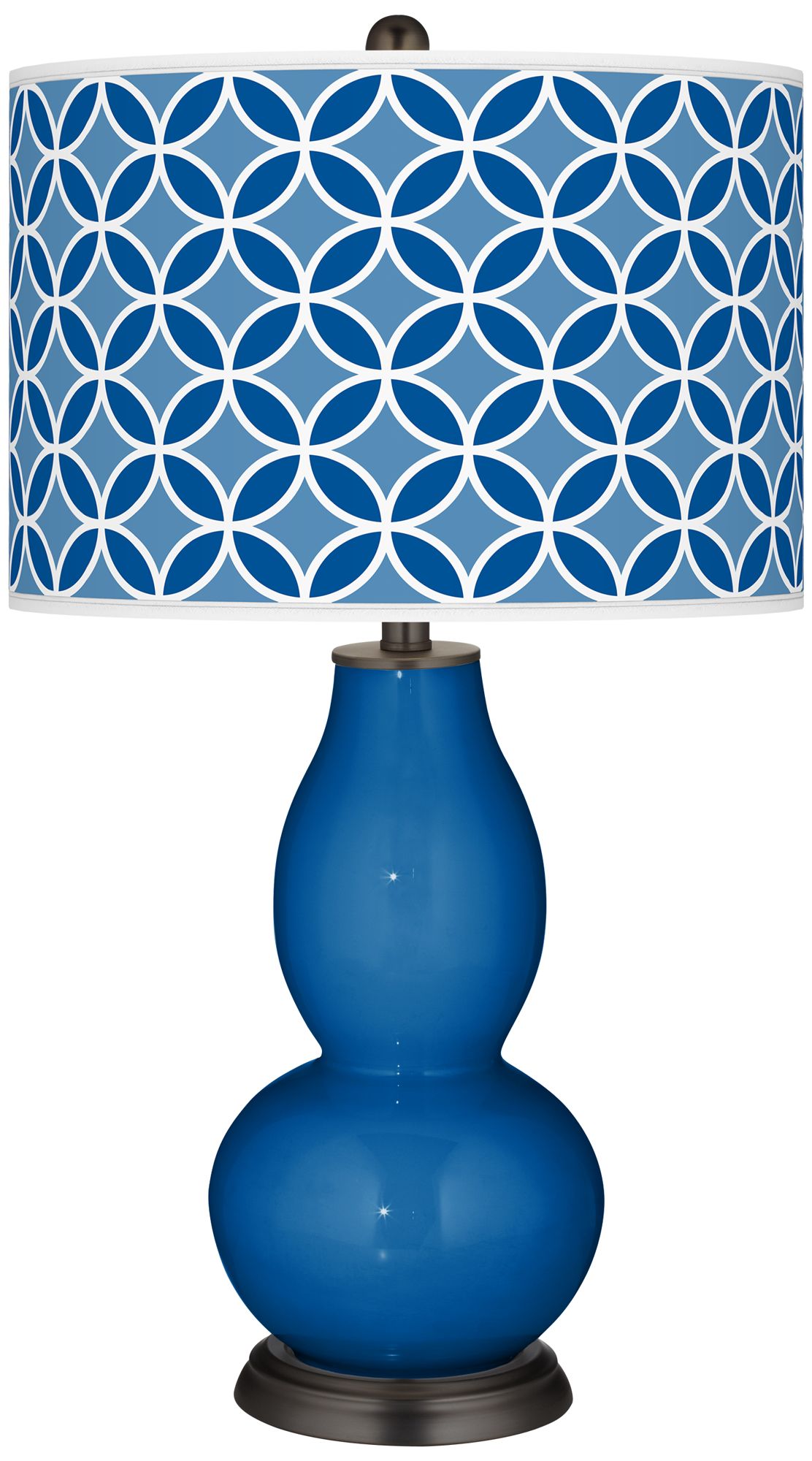 Hyper Blue Circle Rings Double Gourd Table Lamp