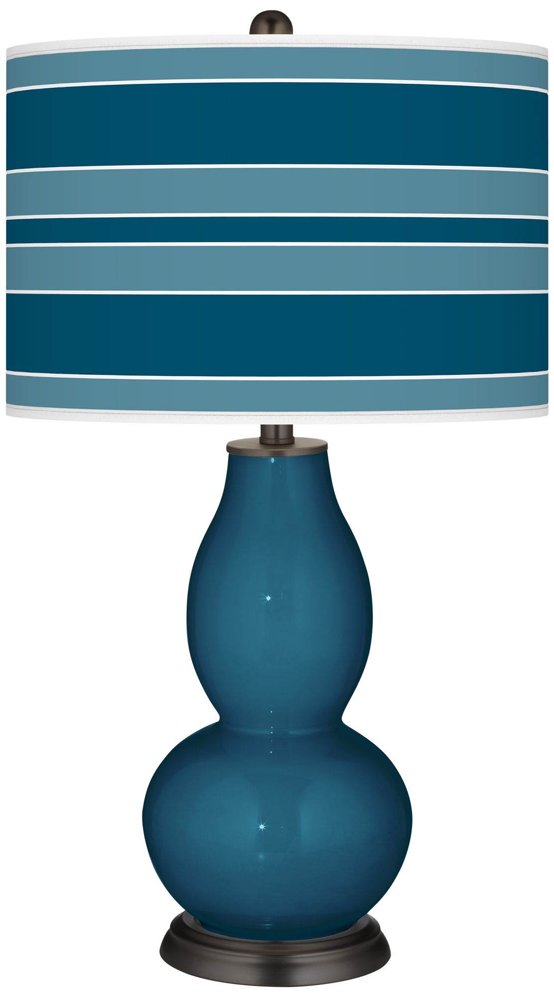 Oceanside Bold Stripe Double Gourd Table Lamp
