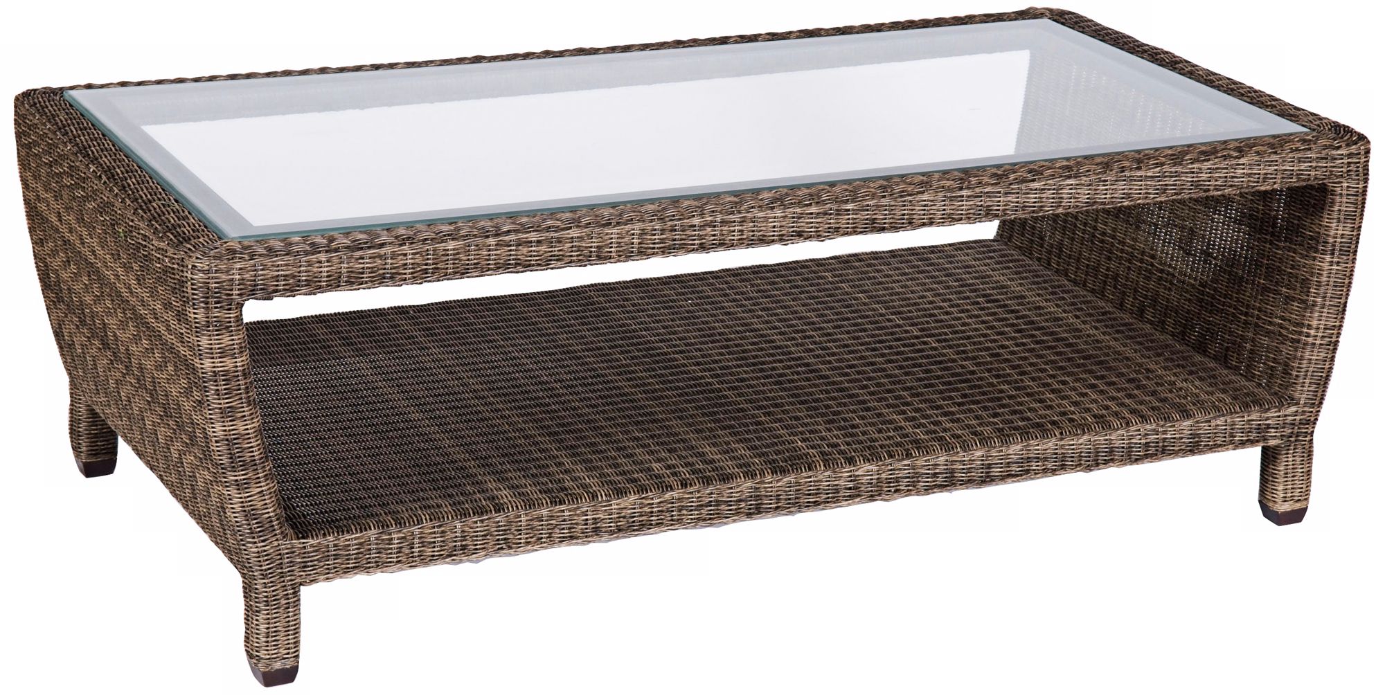 Osiris Collection Rectangular Glass Outdoor Coffee Table