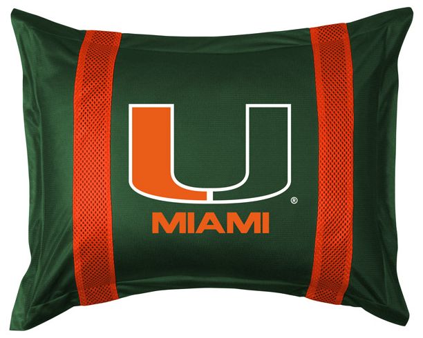 NCAA Miami Hurricanes Sidelines Pillow Sham