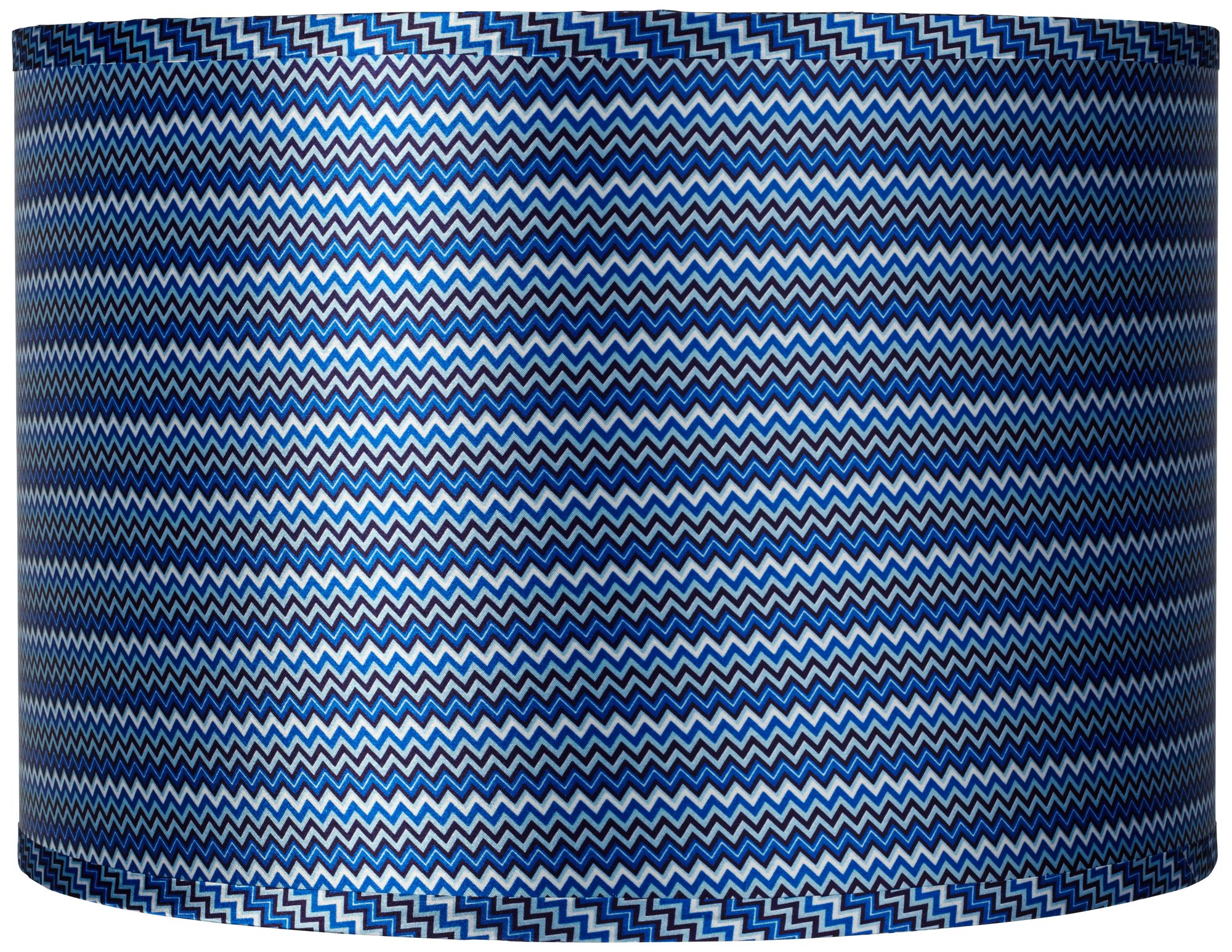Blue Zig Zag Drum Lamp Shade 16x16x11 (Spider)