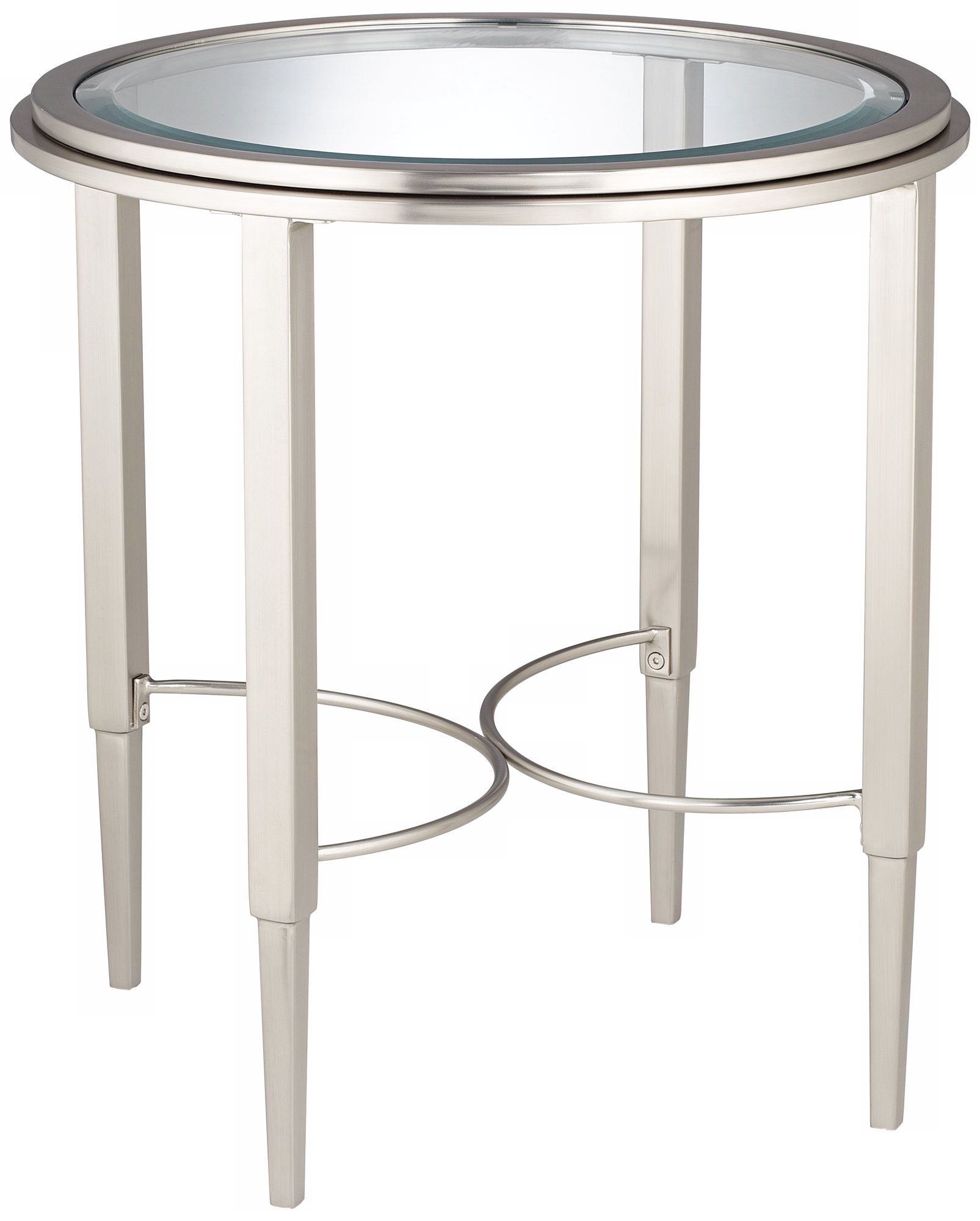 Remy Round Satin Silver End Table