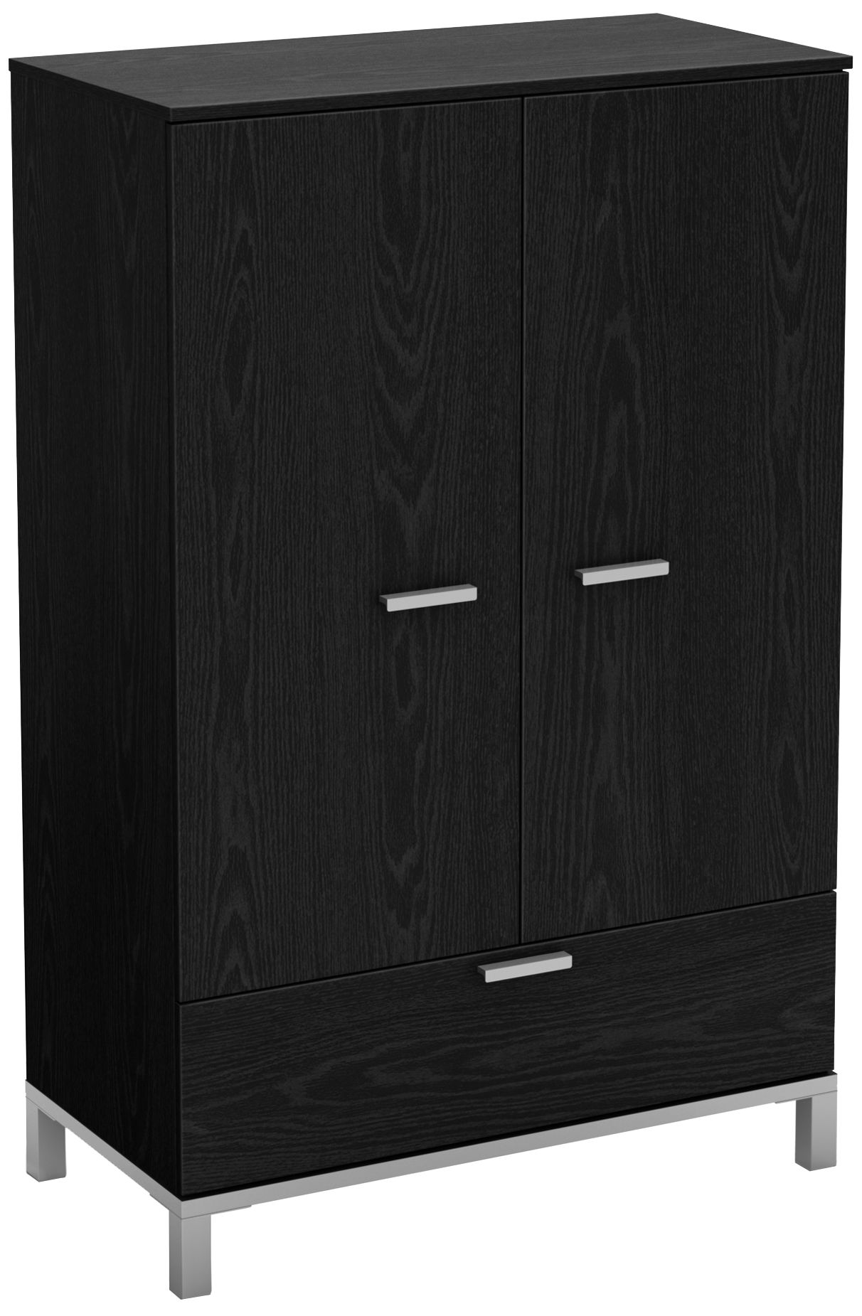 Flexible 2-Door Black Oak Armoire