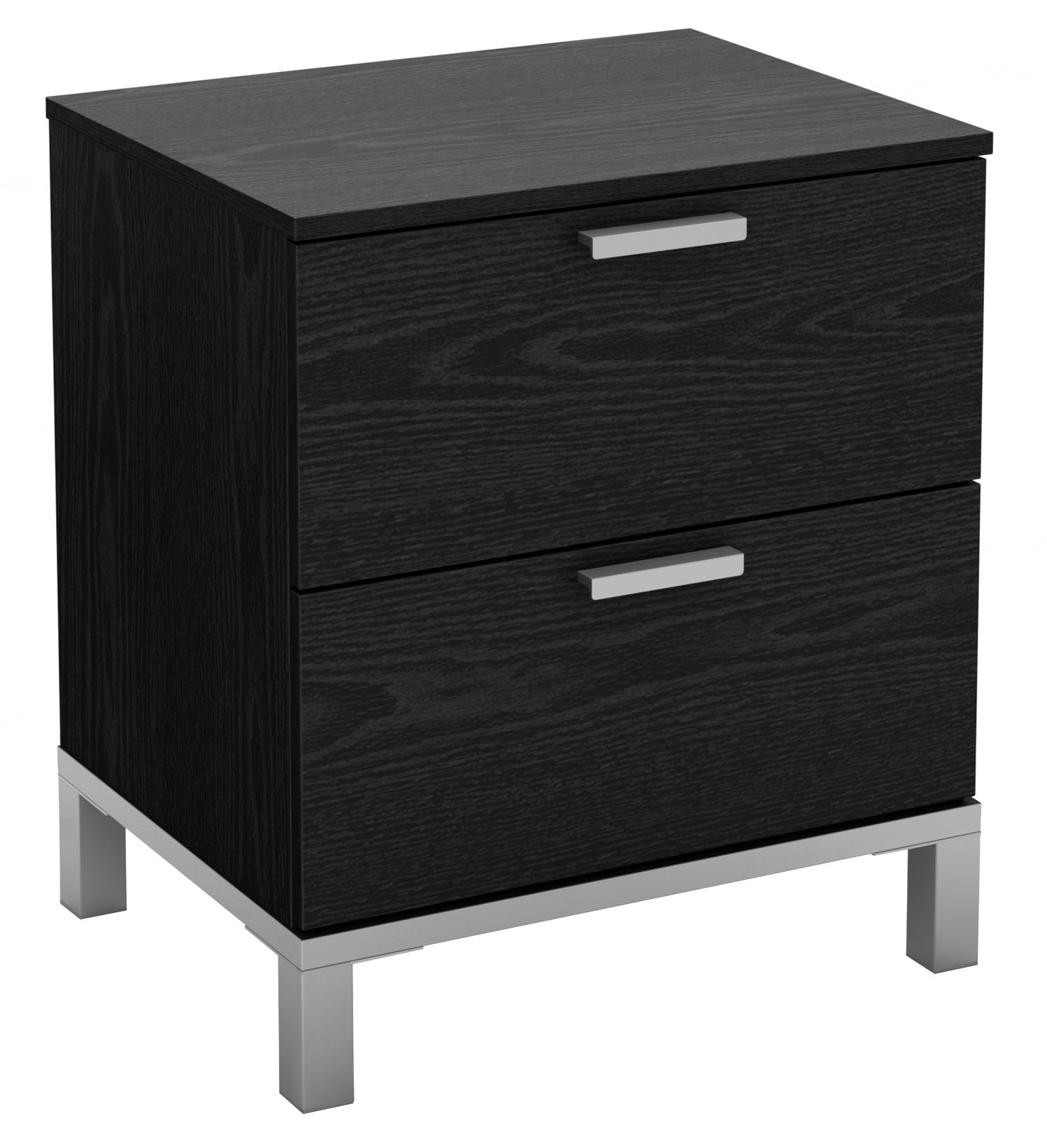 Flexible 2-Drawer Black Oak Storage Table