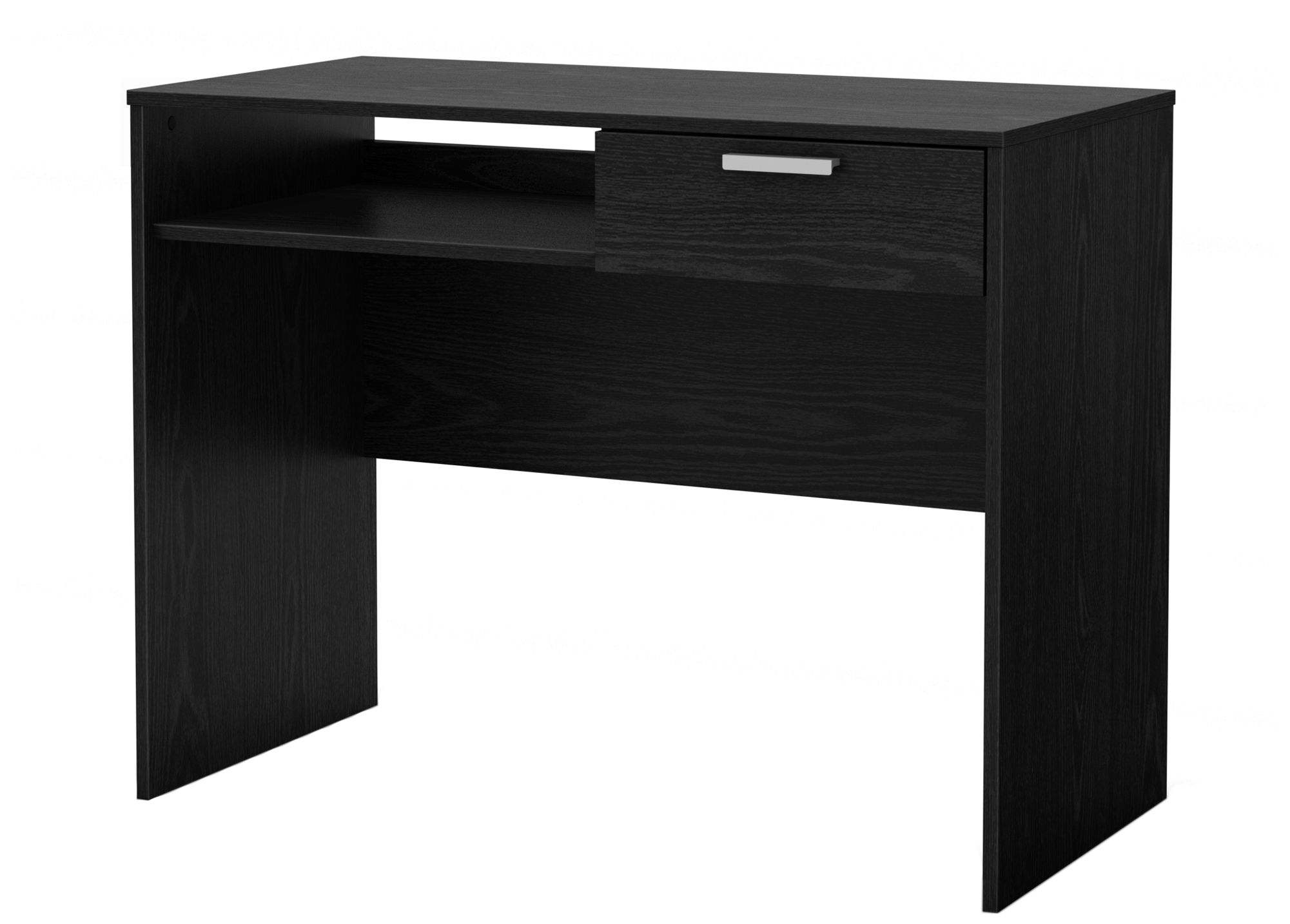Flexible 1-Drawer Black Oak Desk