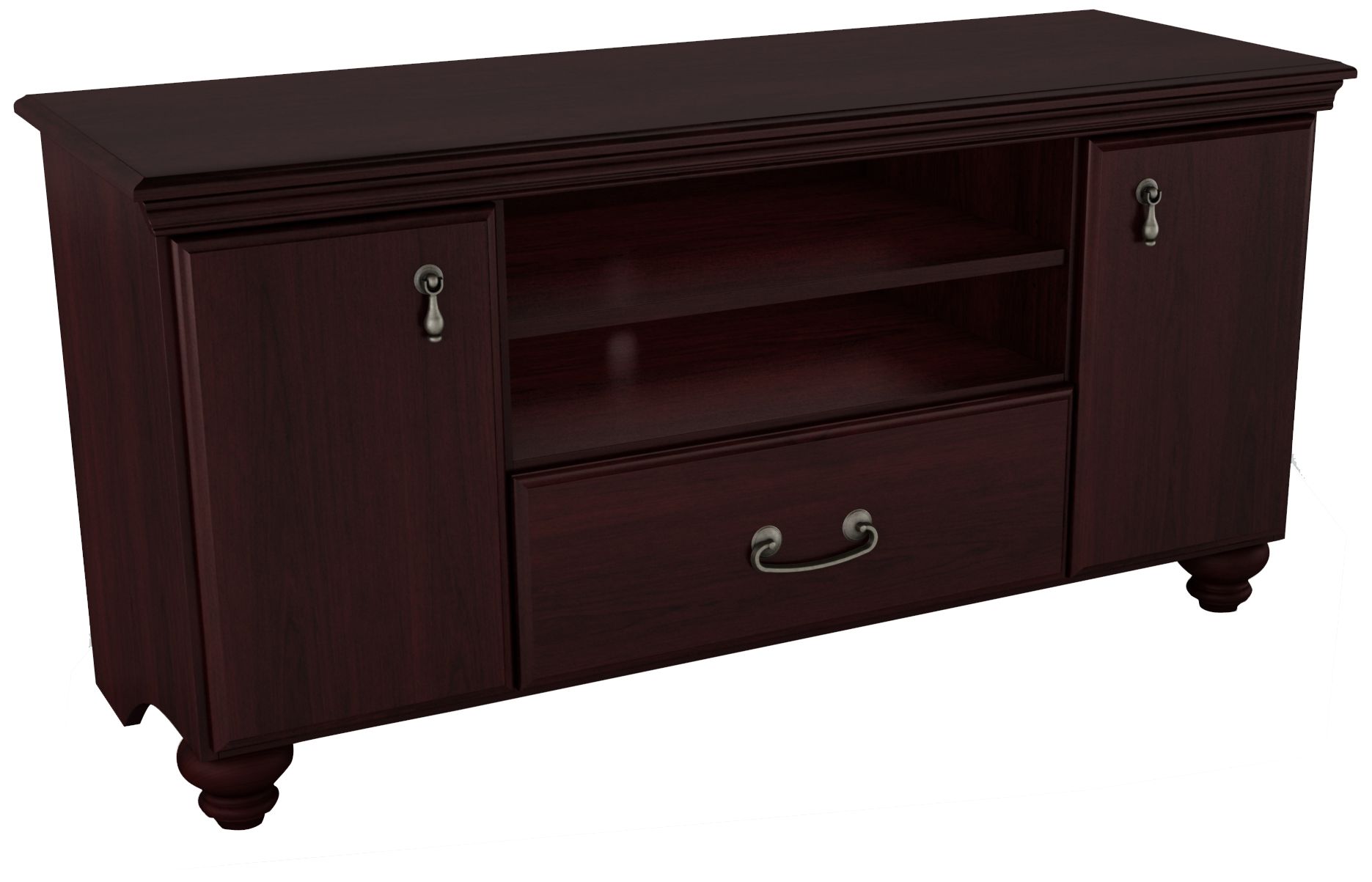 Noble 2-Door 1-Drawer Mahogany TV Stand Storage Unit
