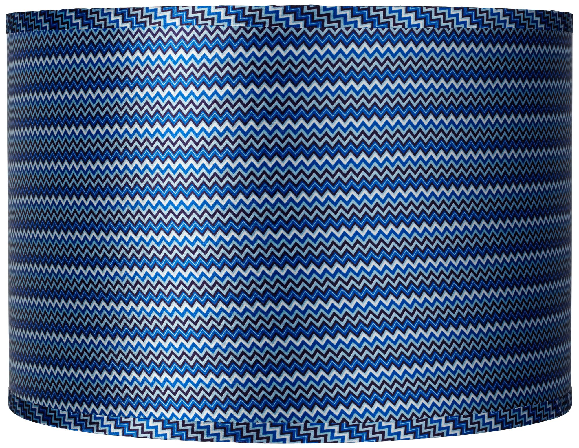 River Blue - Satin Blue Zig Zag Shade Ovo Table Lamp