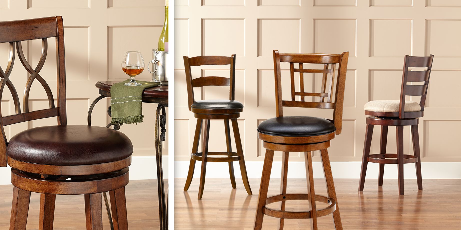 Save up to 80% on traditional and contemporary barstools in our home furnishings sale.