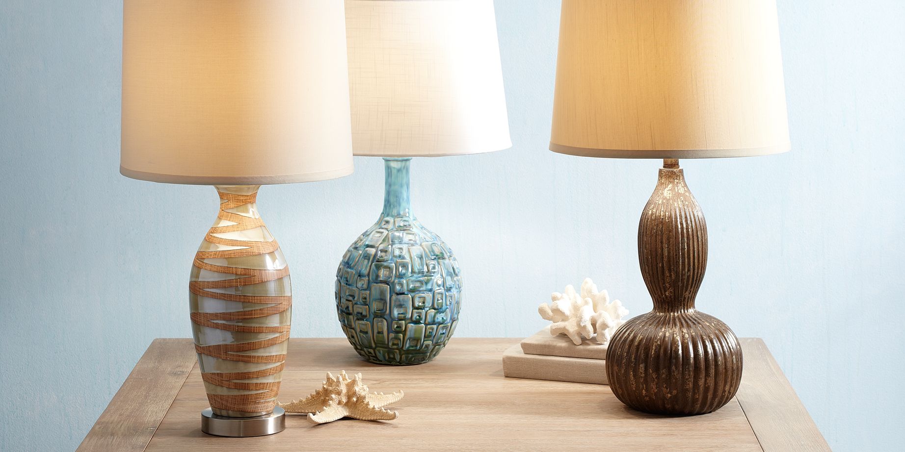 Save 70% on table lamps from 55 Downing Street.