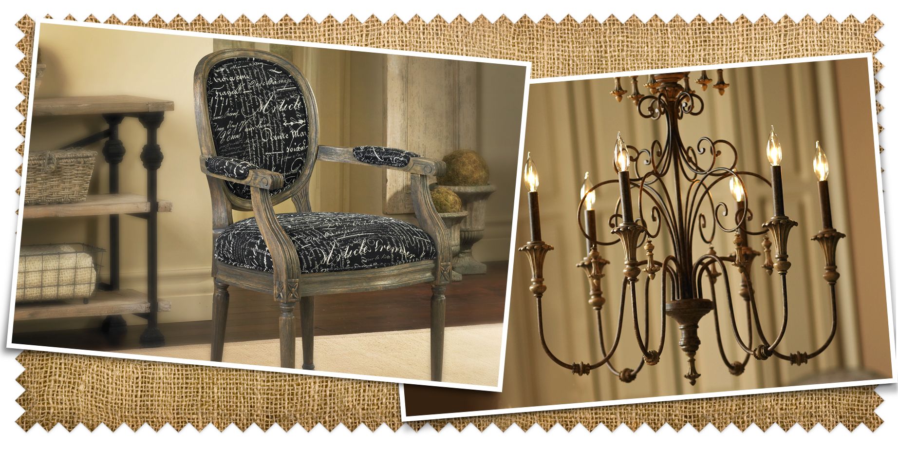 Save up to 69% off French flea market style furniture, lighting, and decor from 55 Downing Street.