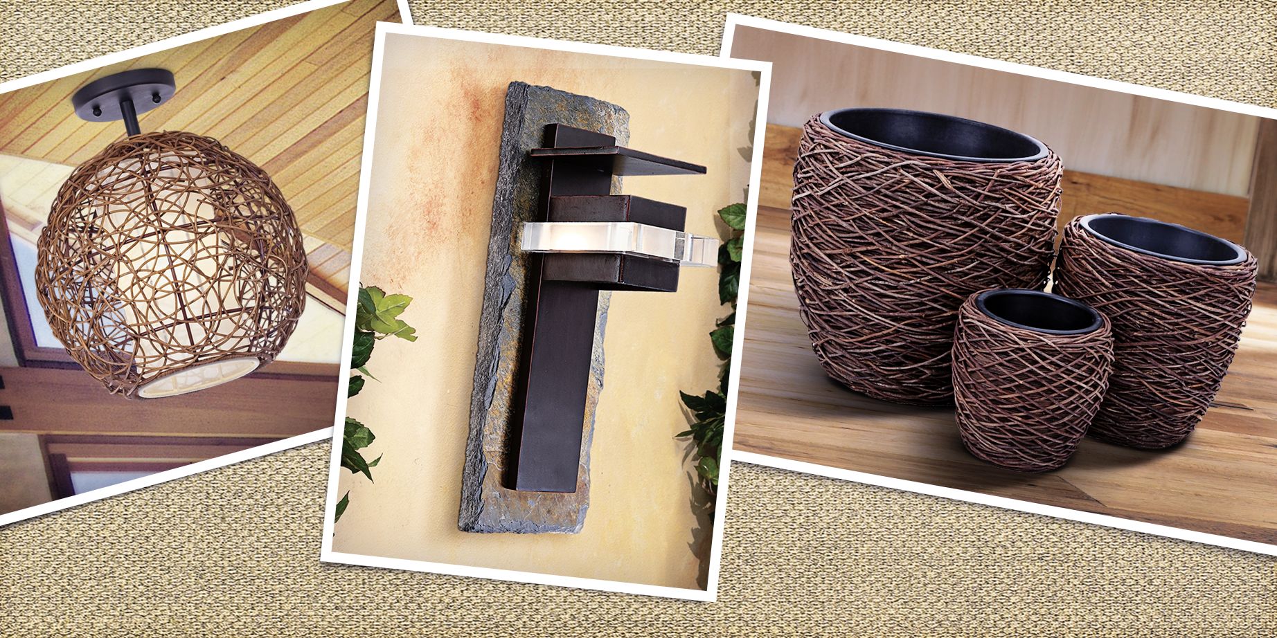 Save up to 66% on organic home decor and lighting in natural materials.