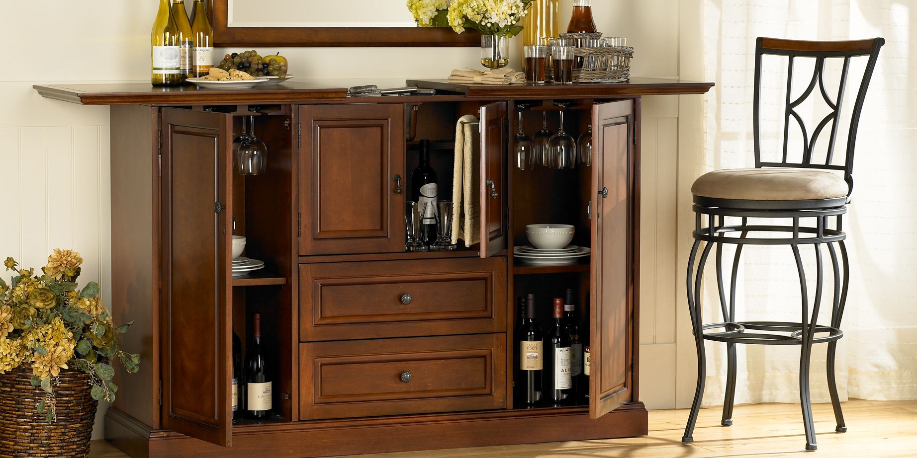 Traditional home bar