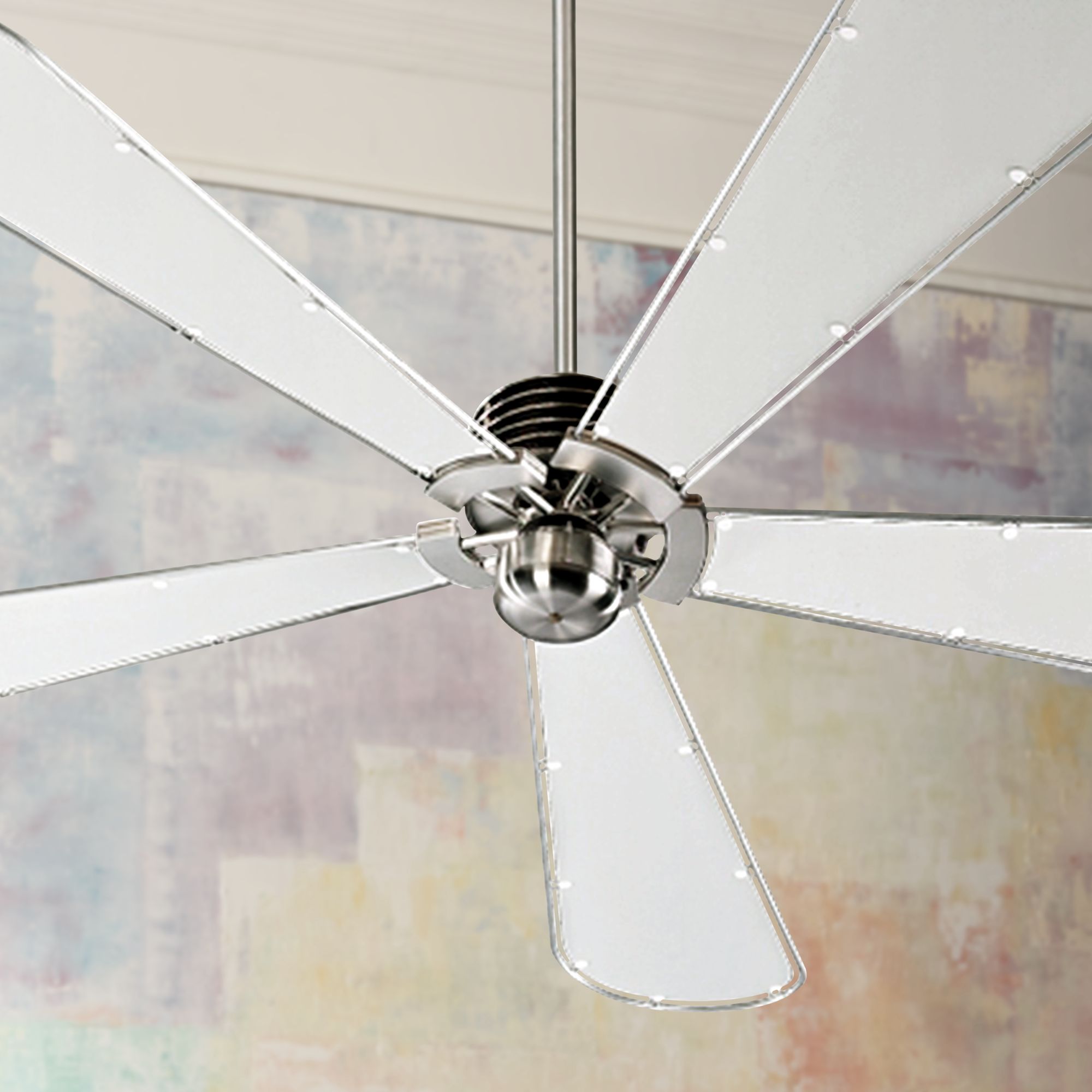 72" Quorum Dragonfly Collection Nickel Finish Ceiling Fan