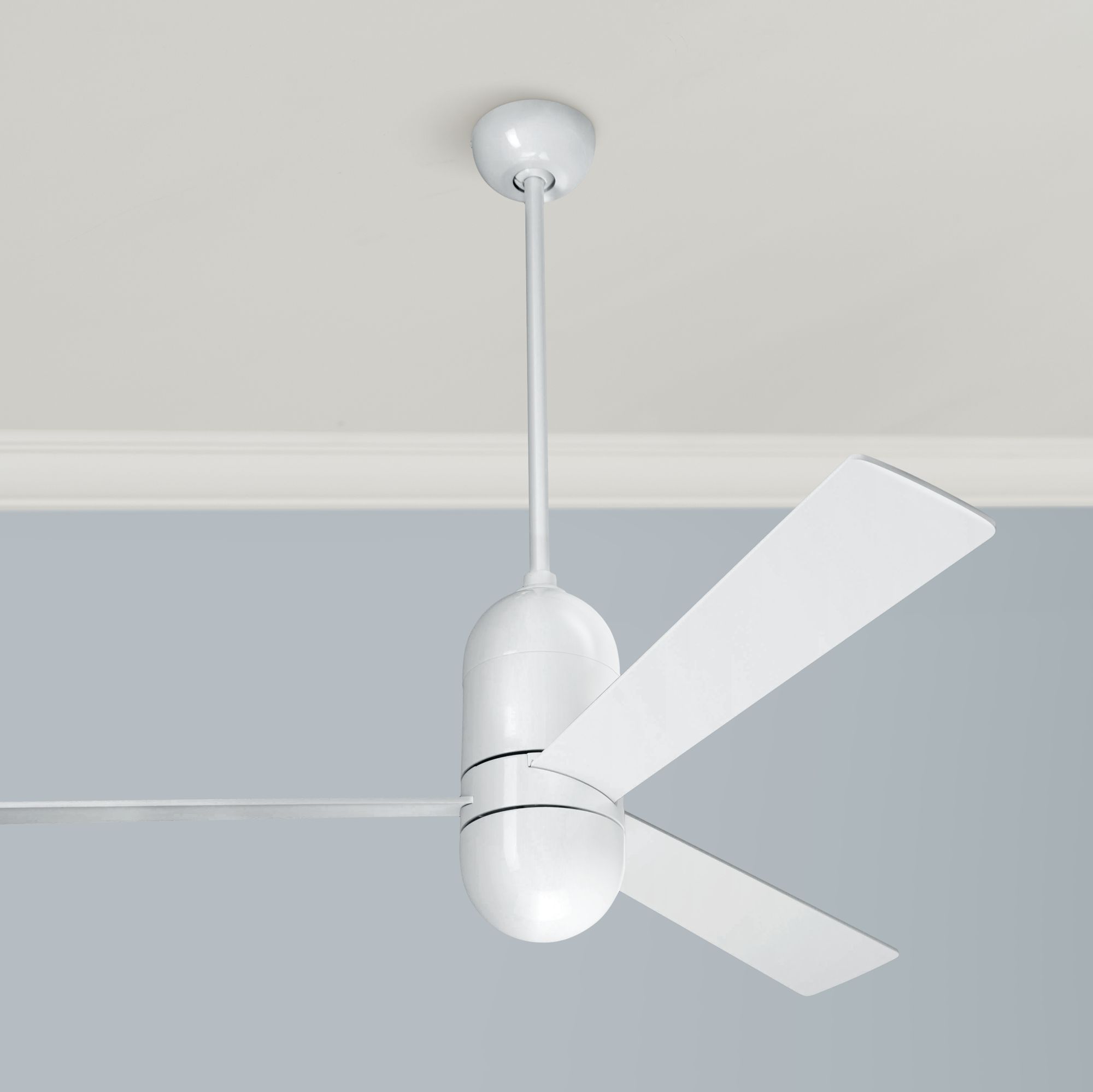 52" Modern Fan Cirrus Gloss White Ceiling Fan