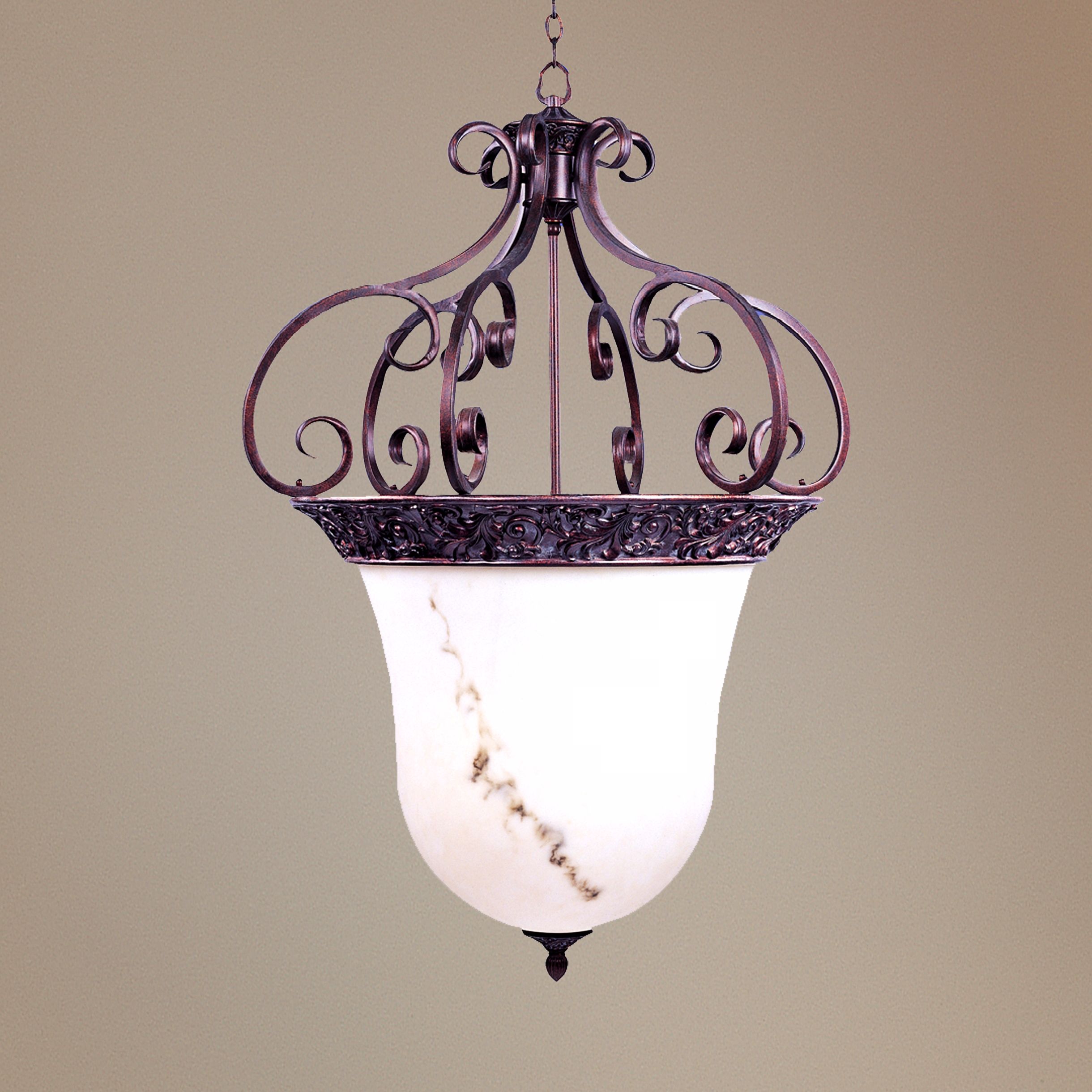 Grecian Bronze Finish Bowl Pendant Chandelier