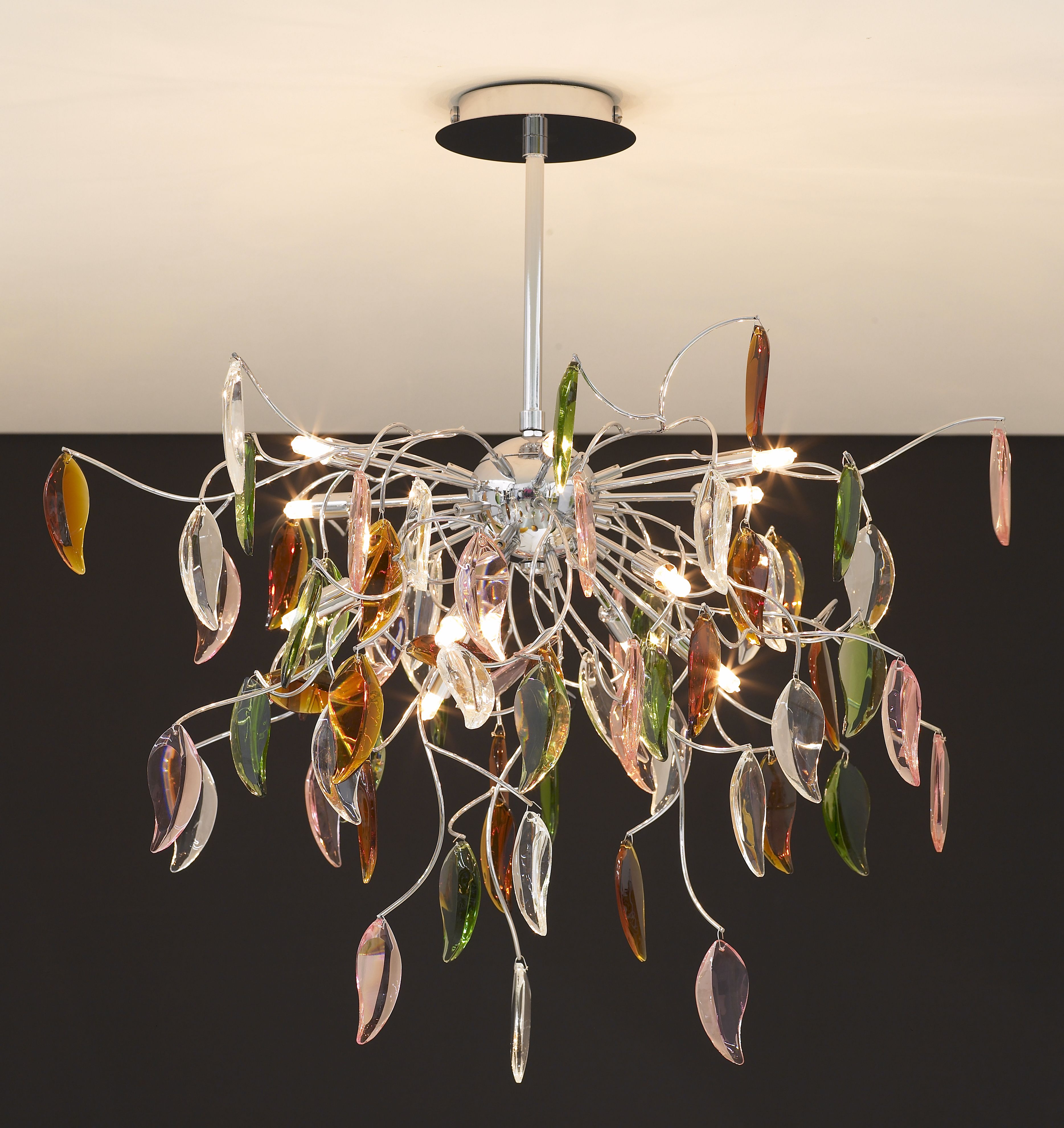 Possini Euro Vibrant Leaves of Light 29" Wide Chandelier