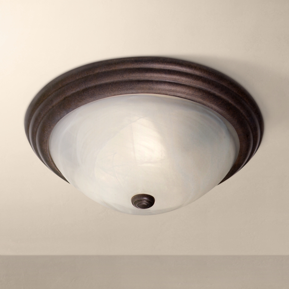 Traditional Bronze Finish 15" Wide Ceiling Light Fixture   #12650