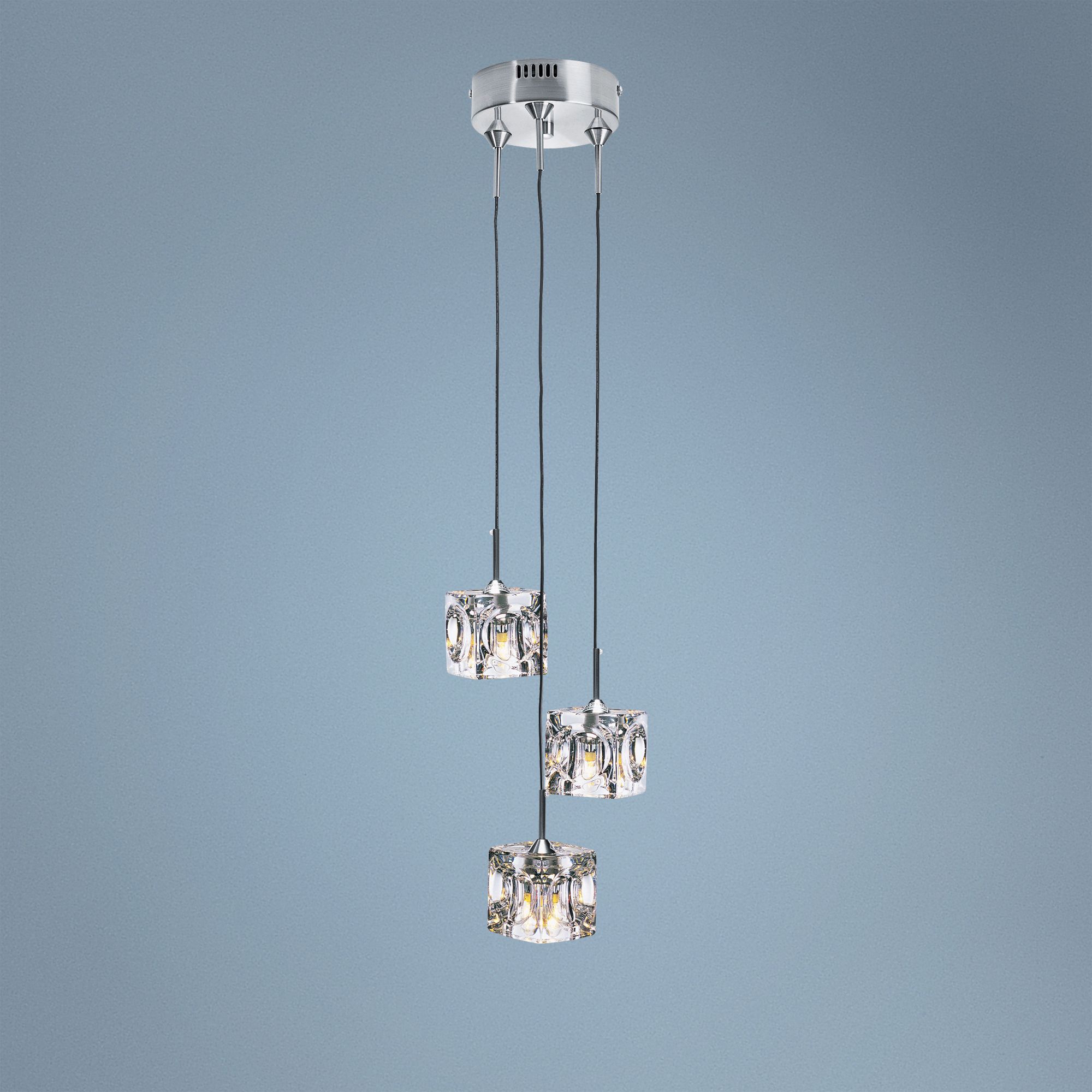 Lite Source Ice Cube 3-Light Pendant Chandelier