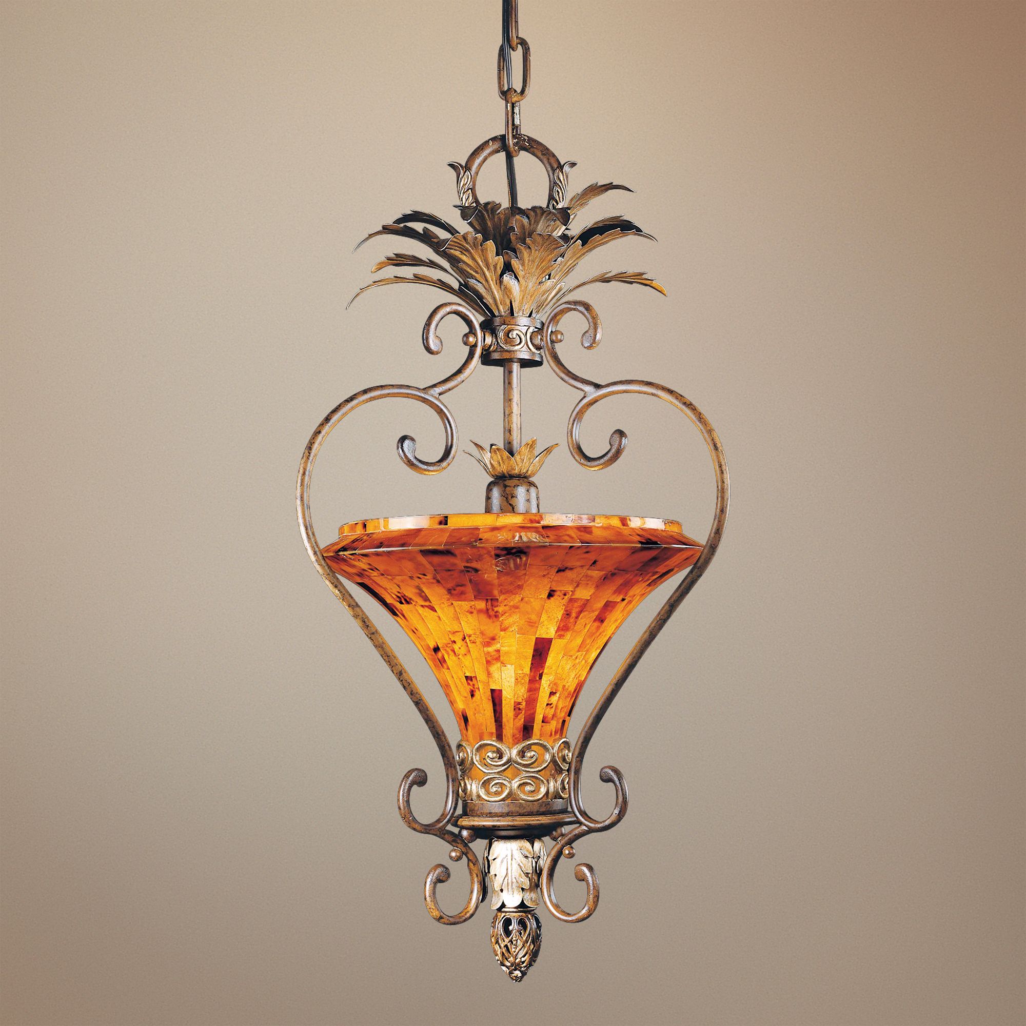 Metropolitan Salamanca Pen Shell Mosaic Pendant Chandelier