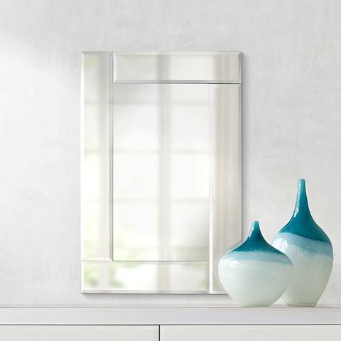 rectangular beveled mirror frameless kimi houzz
