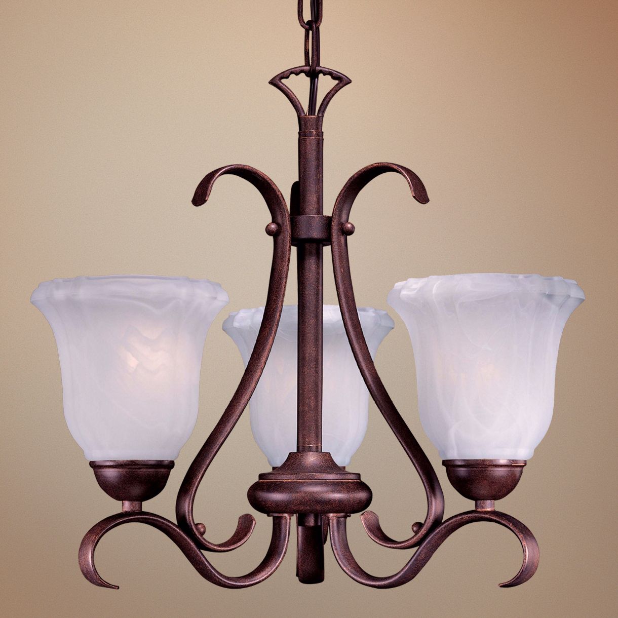 Marchalbo Bronze Energy Efficient Three Light Mini Chandelier