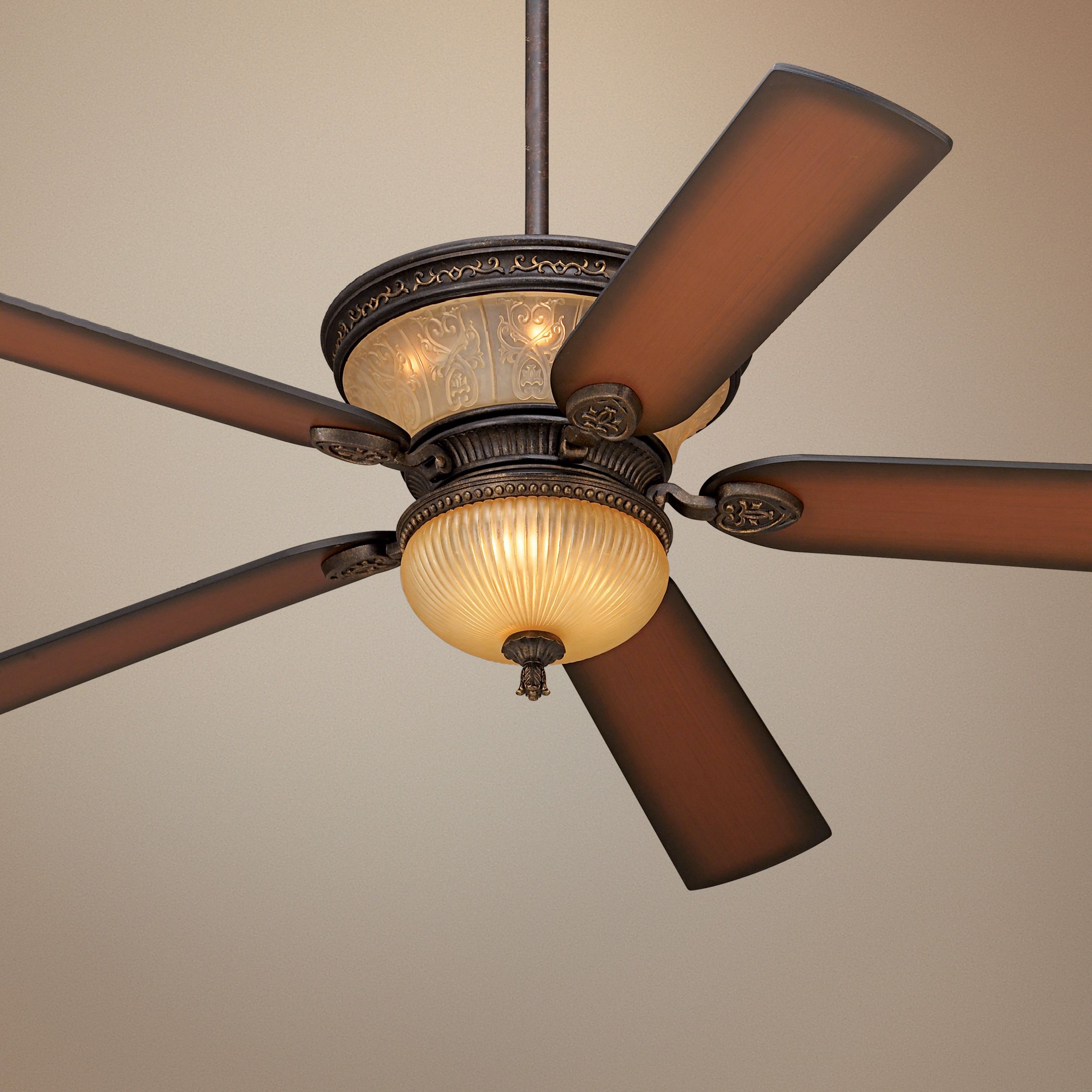 60" Casa Vieja Brighton Way Golden Bronze Ceiling Fan