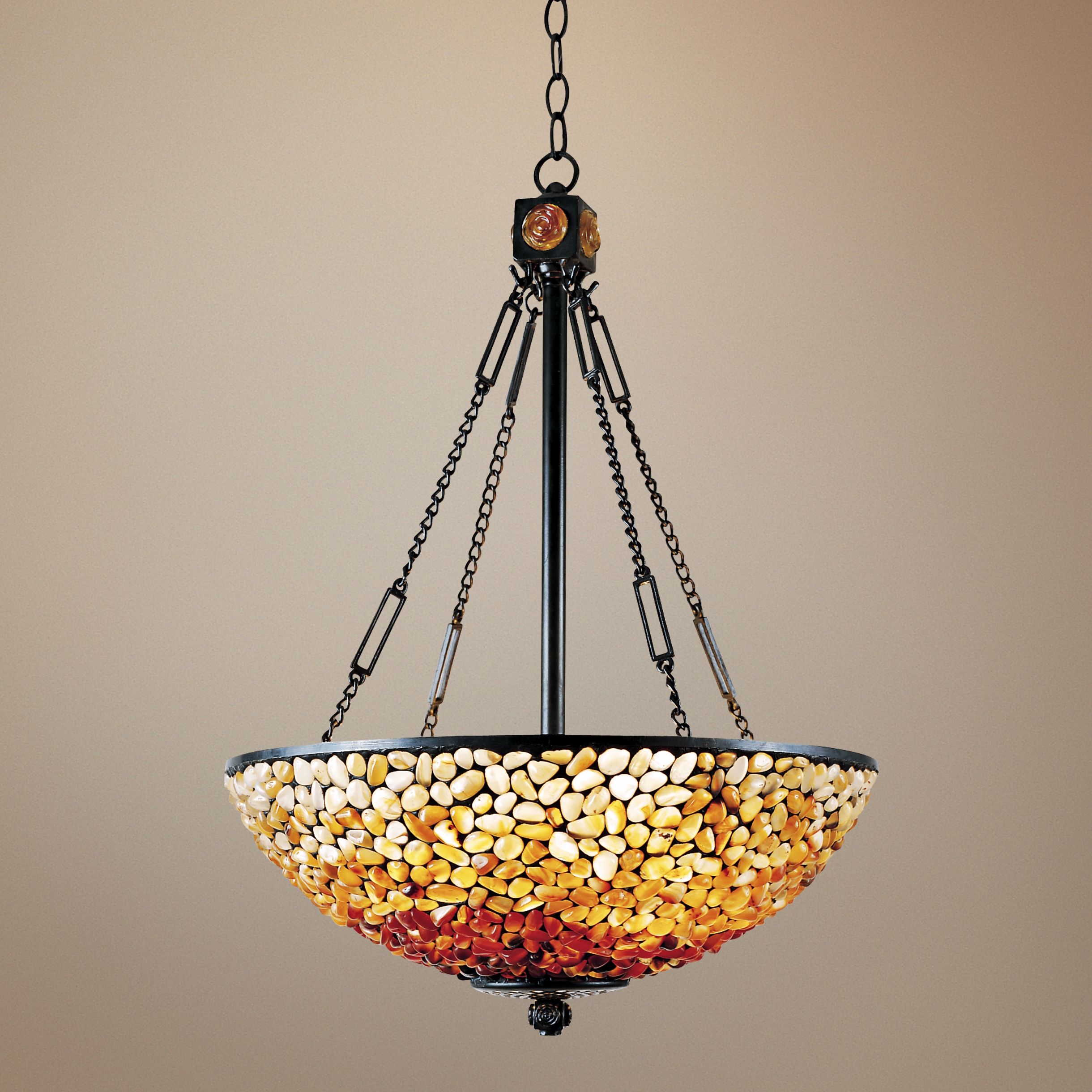 Quoizel Pomez Agate Stone Shade 3-Uplight Chandelier