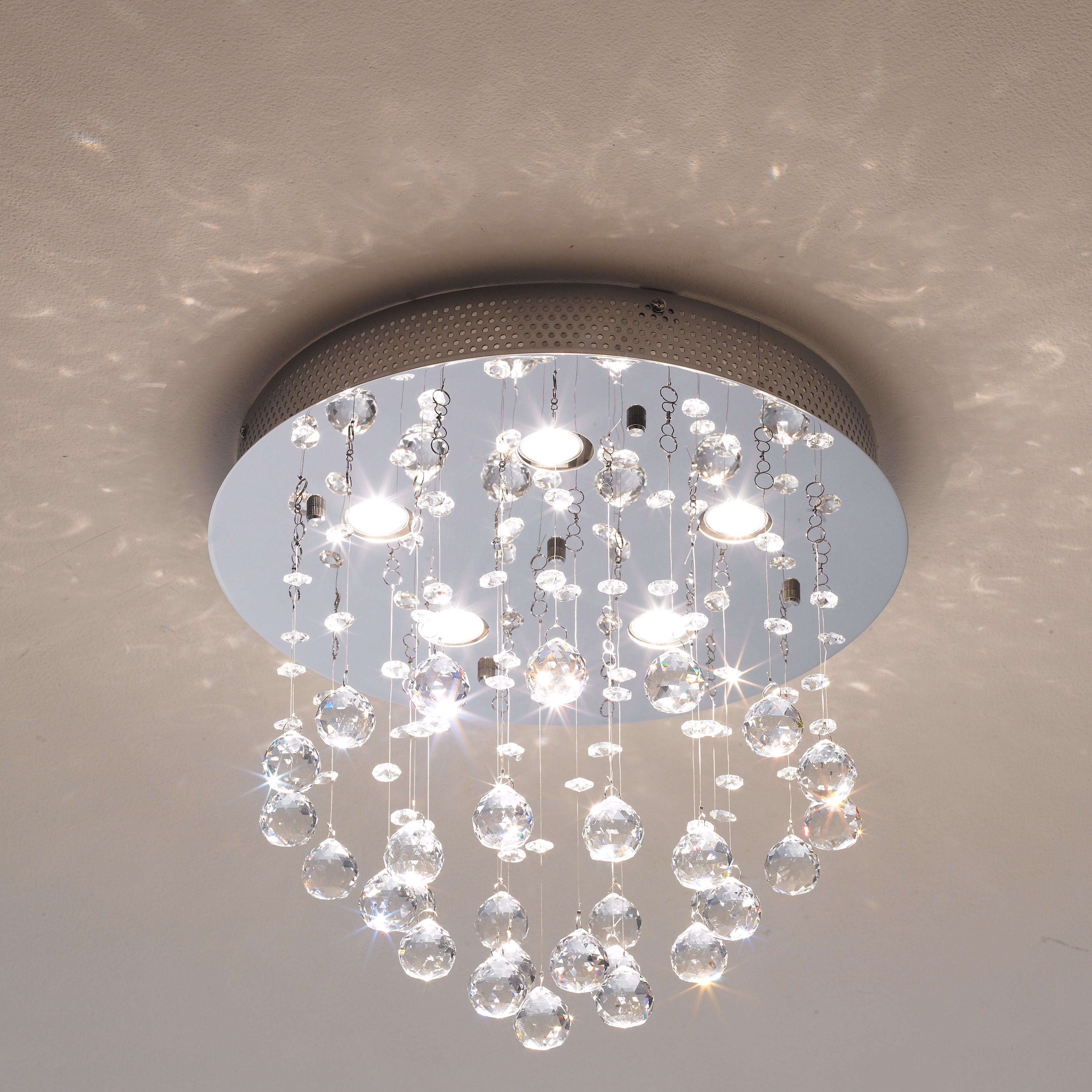 Vienna Full Spectrum Crystal Ball 15" Wide Ceiling Fixture