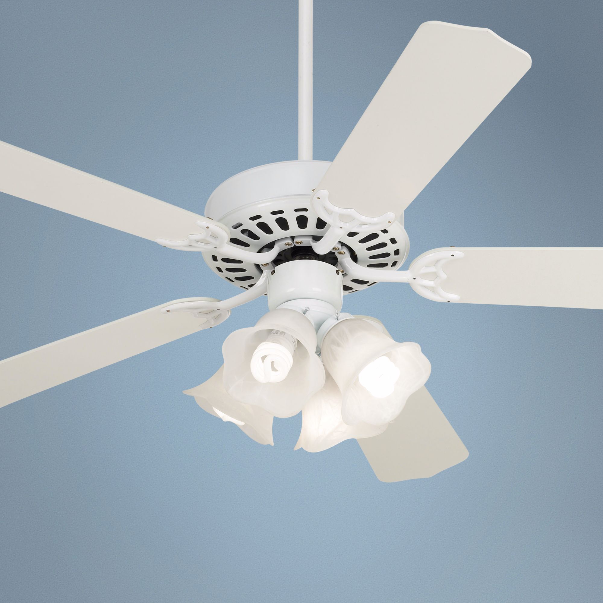 52" White Knight™ White Ceiling Fan with Light Kit