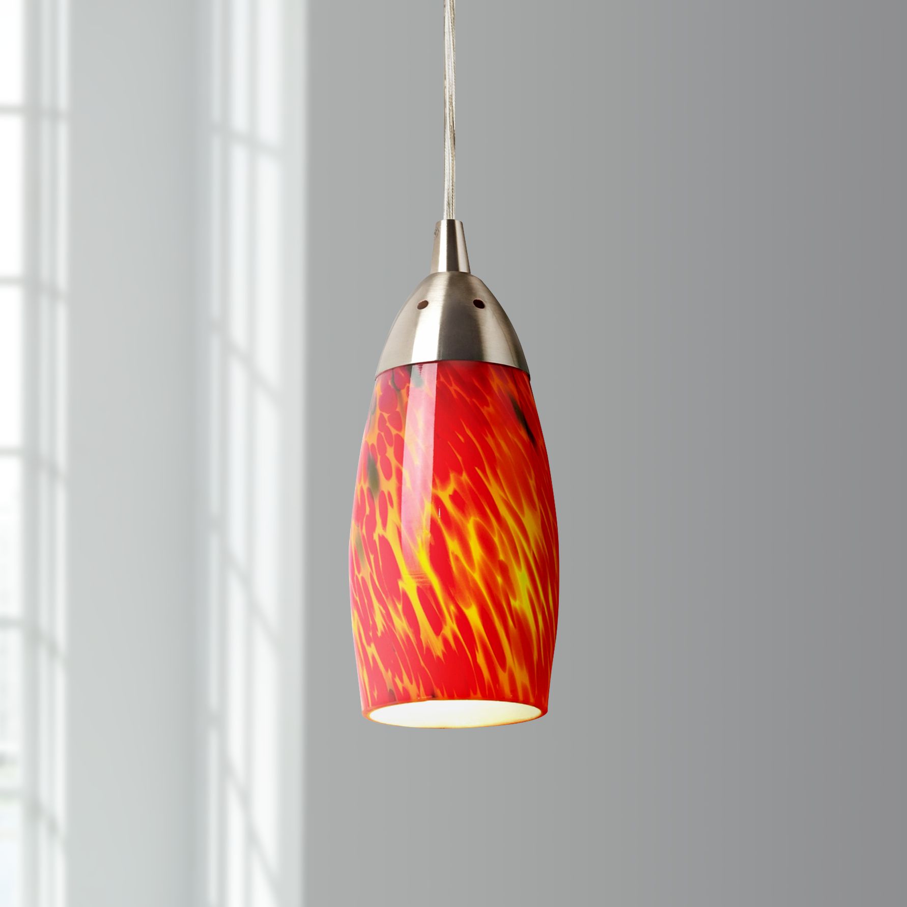 Milan Collection Fire Red Mini Pendant Chandelier
