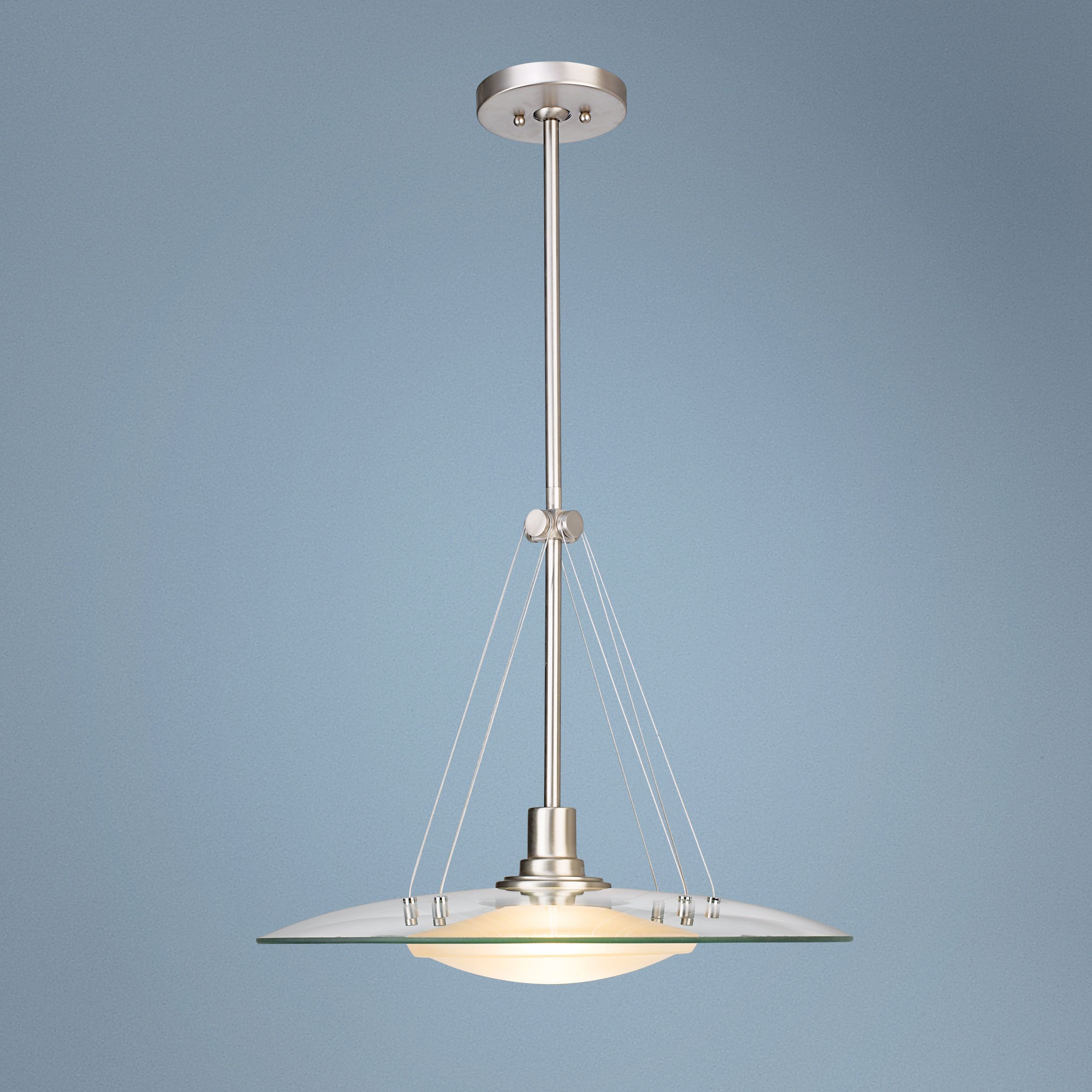 Structures Brushed Nickel 18" Wide Pendant Chandelier