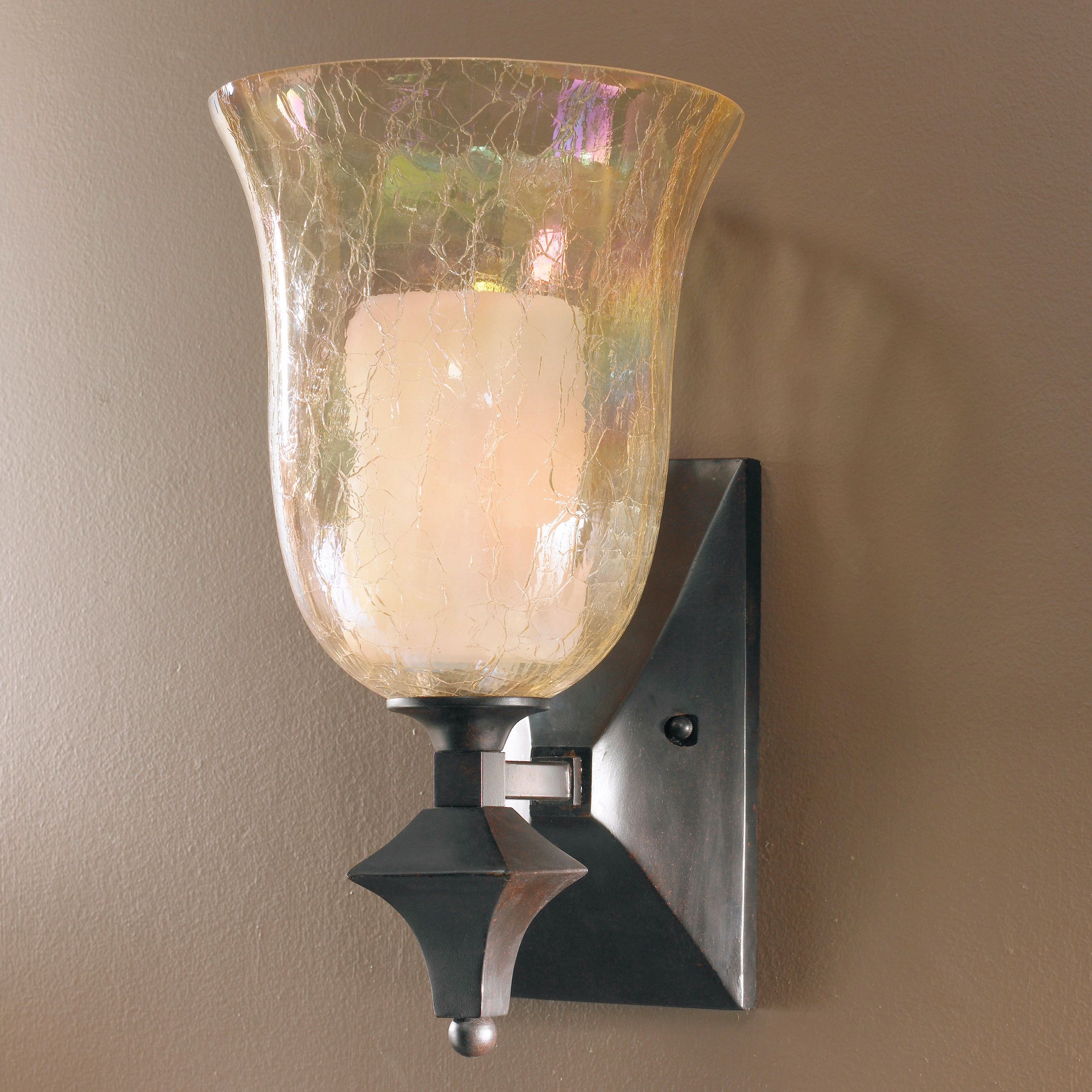 Elba Collection Iridescent Glass 15" High Wall Sconce