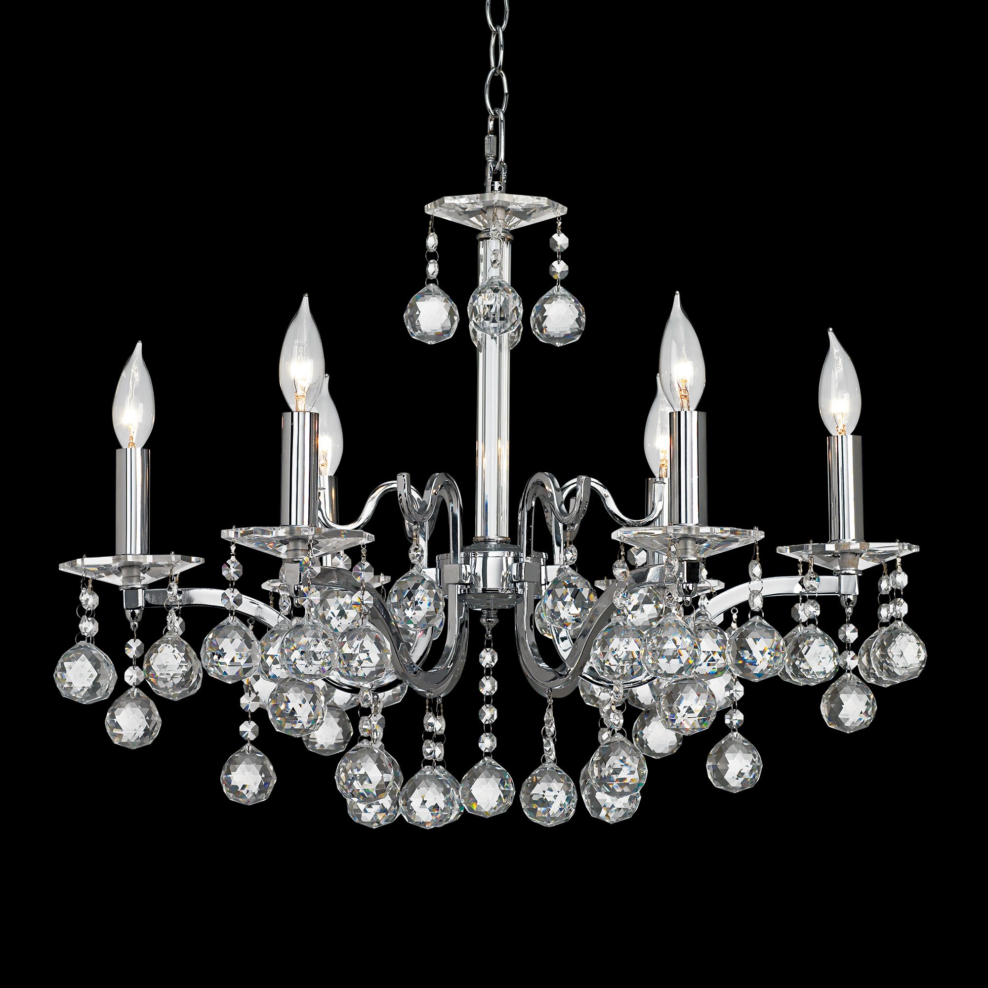 Quatre Crystal Ball 24" Wide Chandelier