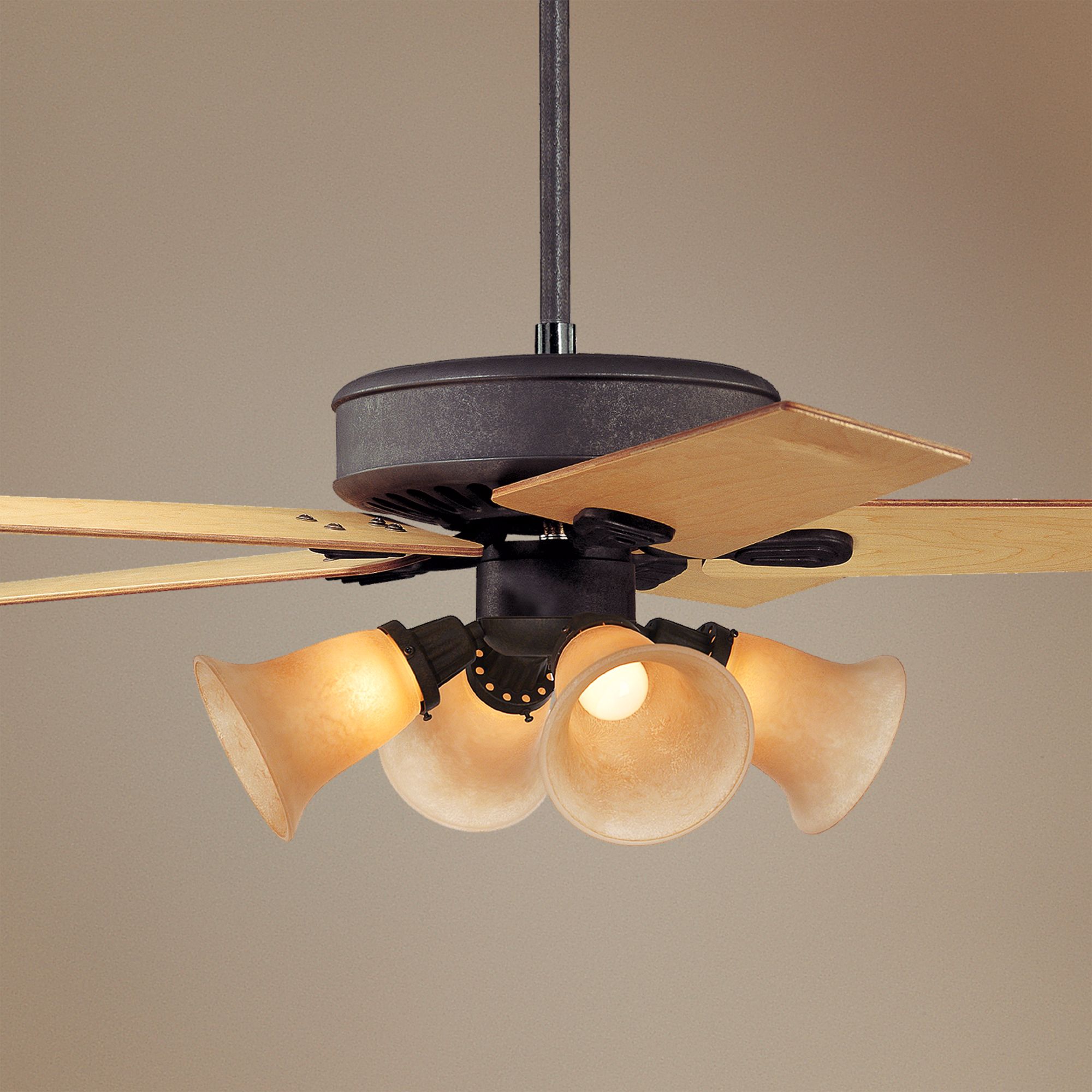 52" Casa Vieja Windstar II 4-Light Scavo Glass Ceiling Fan