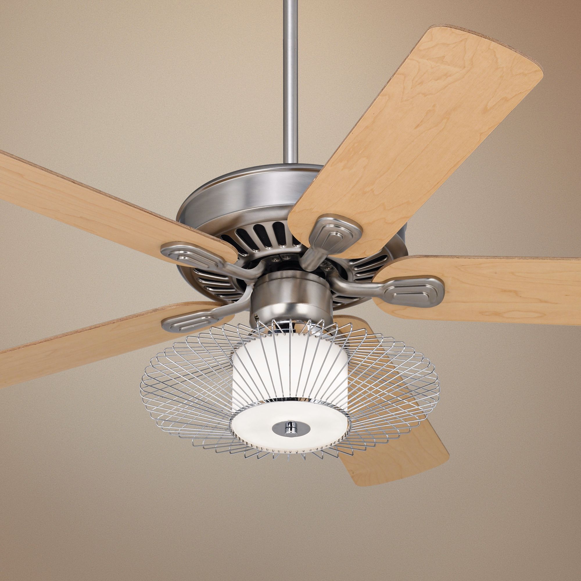 52" Windstar II™ Brushed Steel and Chrome Ceiling Fan