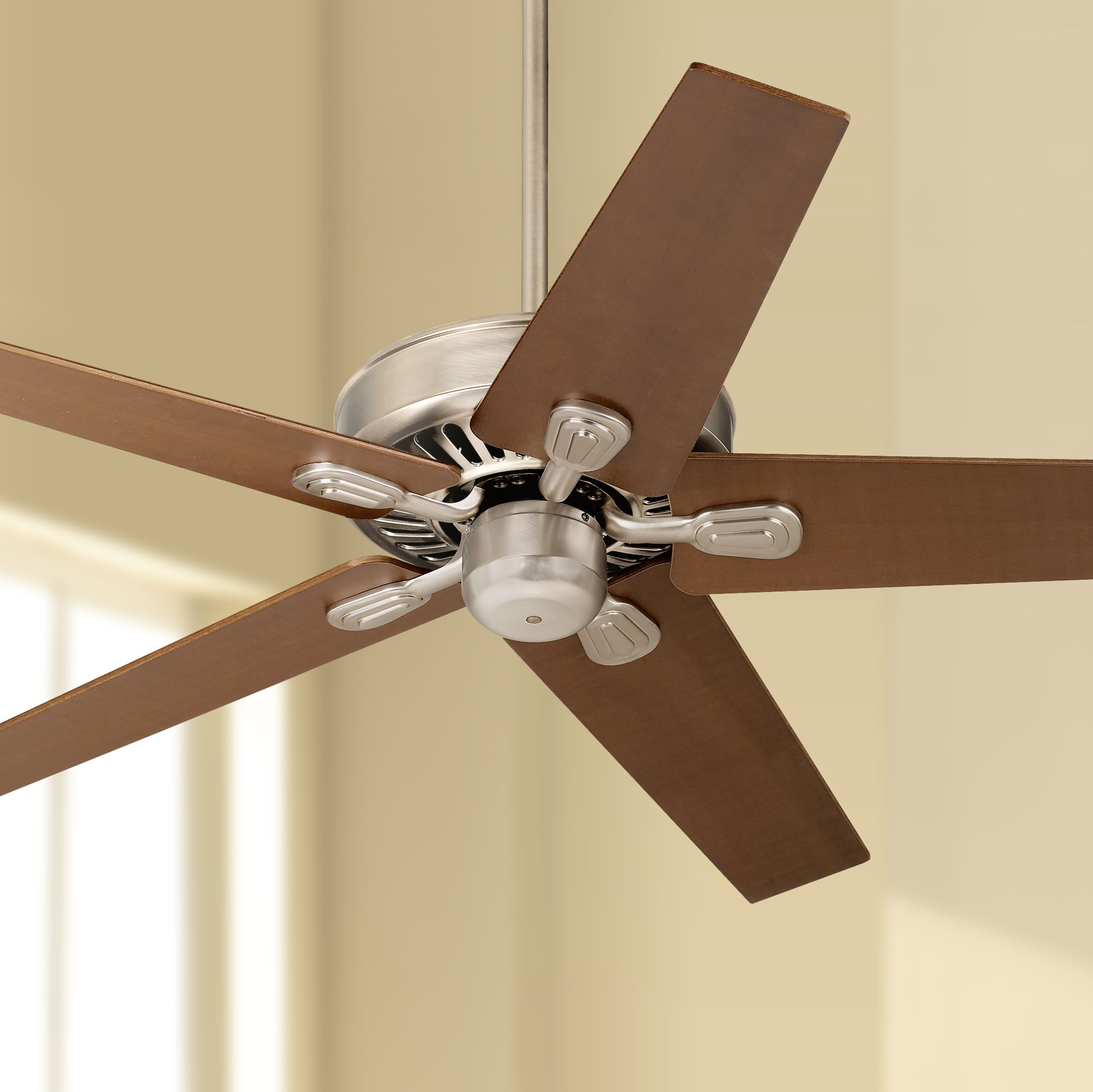 52" Windstar II™ Brushed Steel Walnut Ceiling Fan