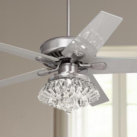 ... Steel Crystal Light Kit Ceiling Fan - #34053-66116-V5824 | Lamps Plus