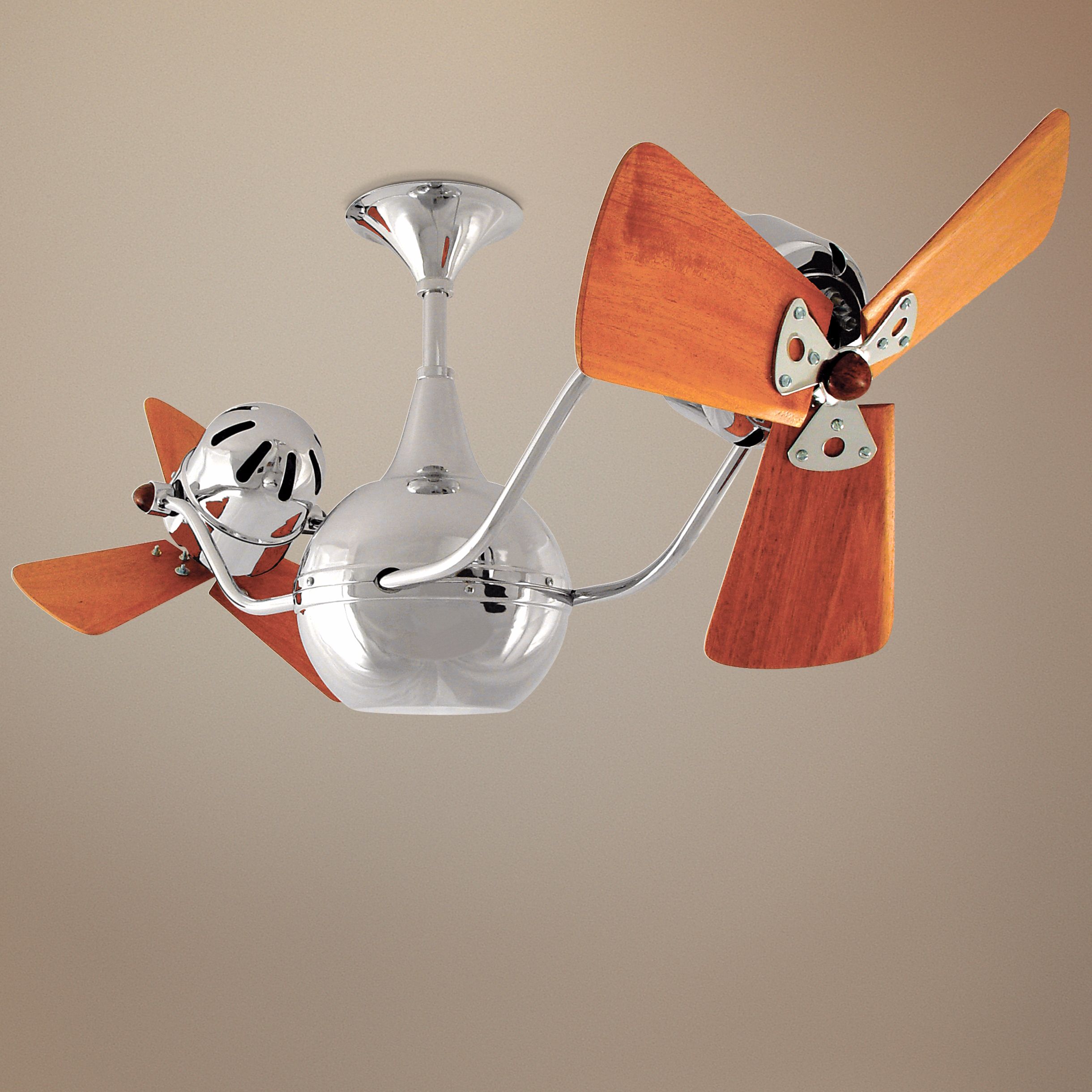 42" Matthews Vent Bettina Chrome and Wood Ceiling Fan