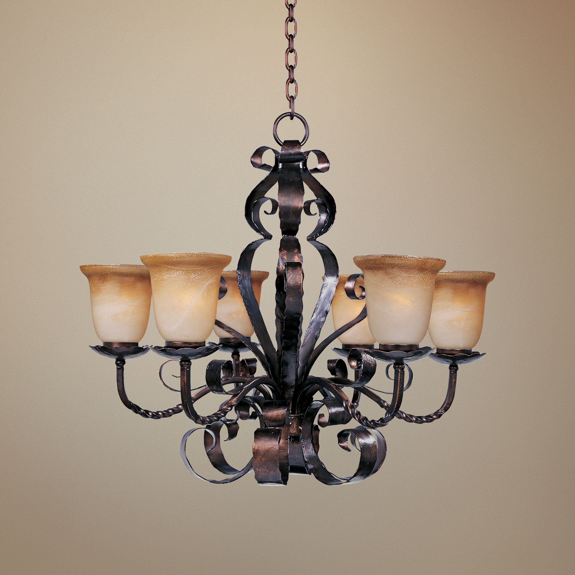 Aspen Collection 6 Light Single Tiered Chandelier