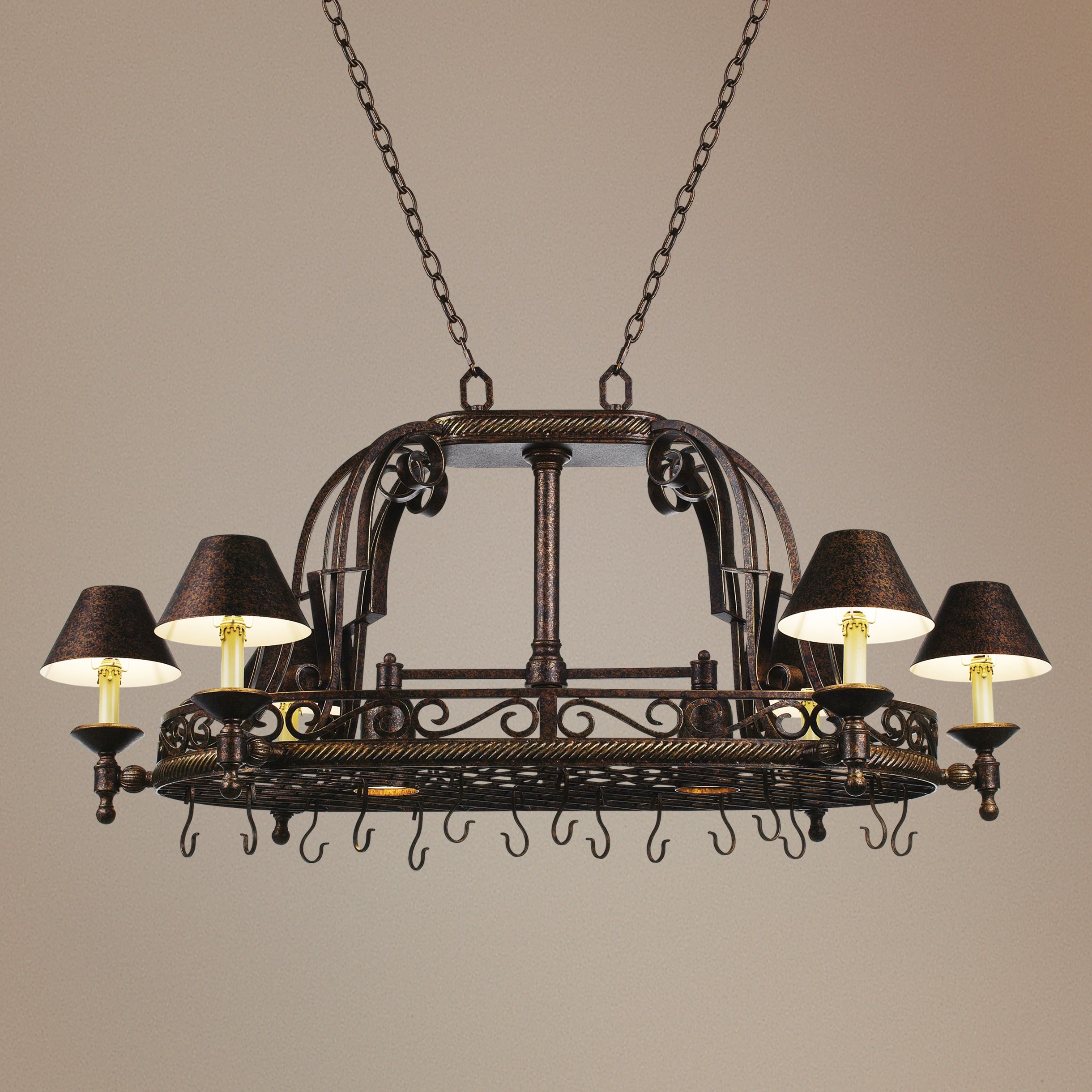 Kathy Ireland ACafe Tuscany Village Pot Rack Chandelier