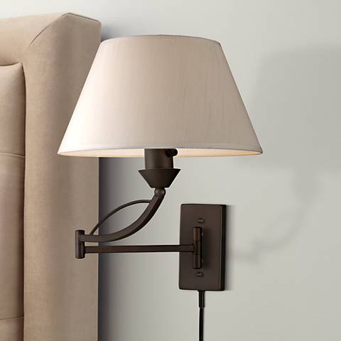 Elysburg Aged Bronze Plug-In Swing Arm Wall Lamp - #3F462 Lamps Plus