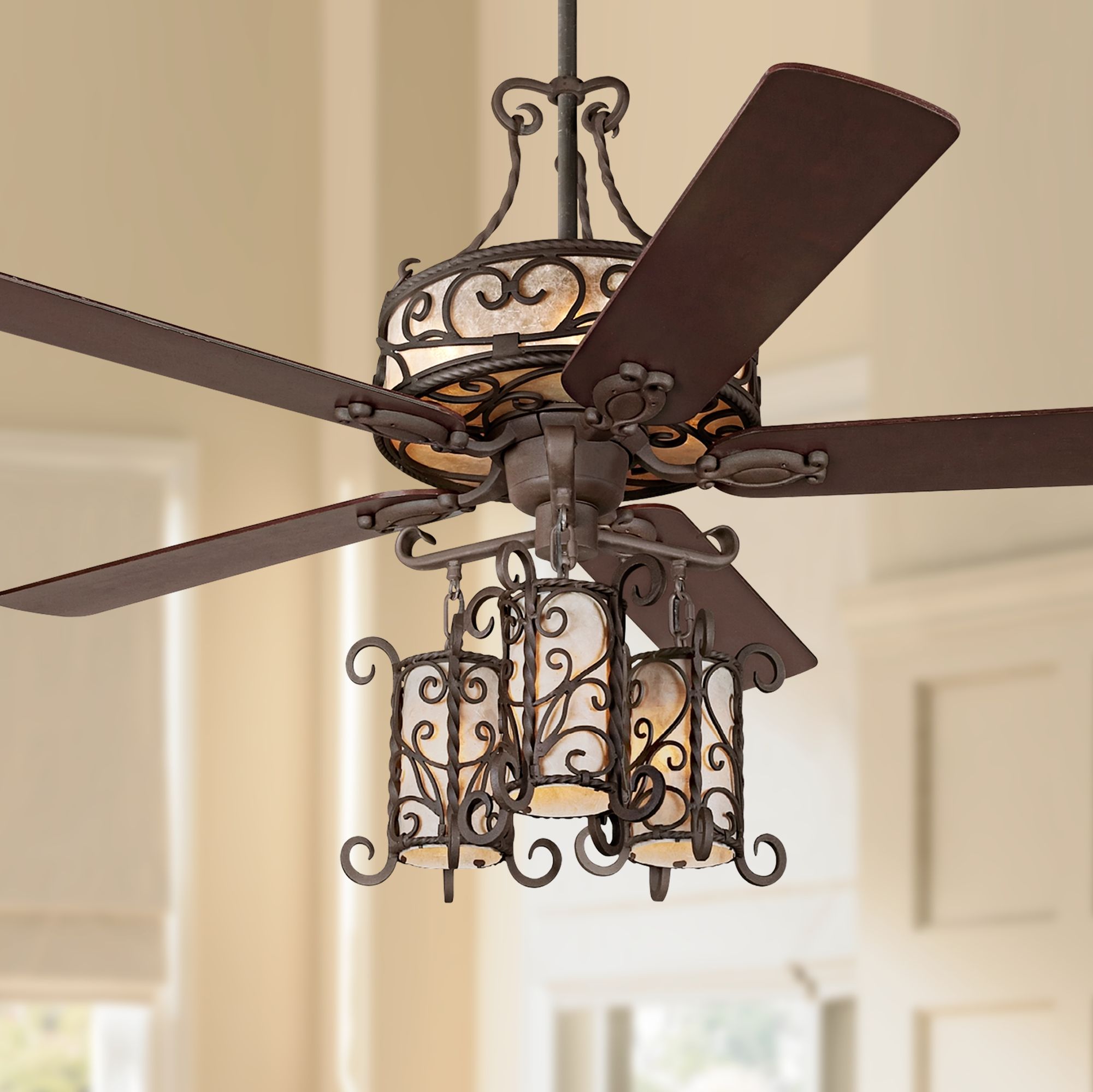 60" John Timberland Seville Iron Ceiling Fan With Remote