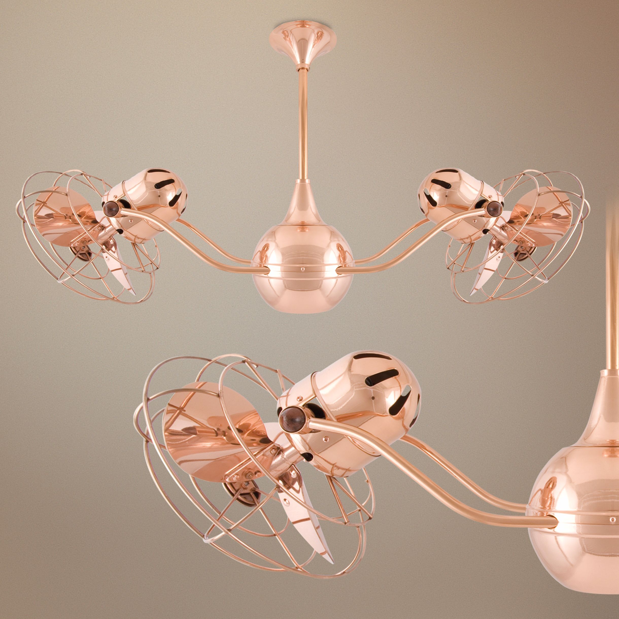 42" Vent Bettina Polished Copper Metal Blades Ceiling Fan