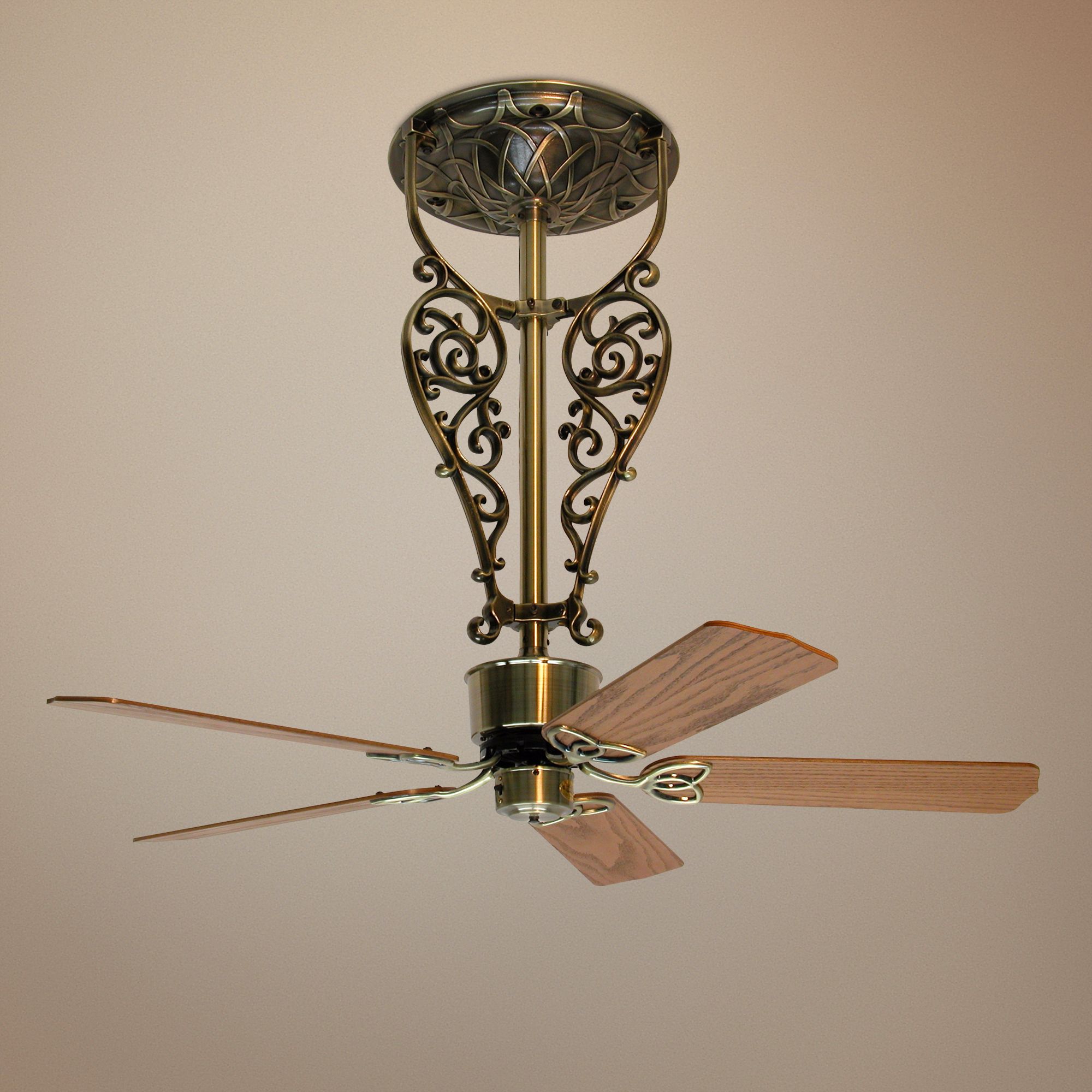 52" Fanimation Americana Antique Brass Filigree Ceiling Fan