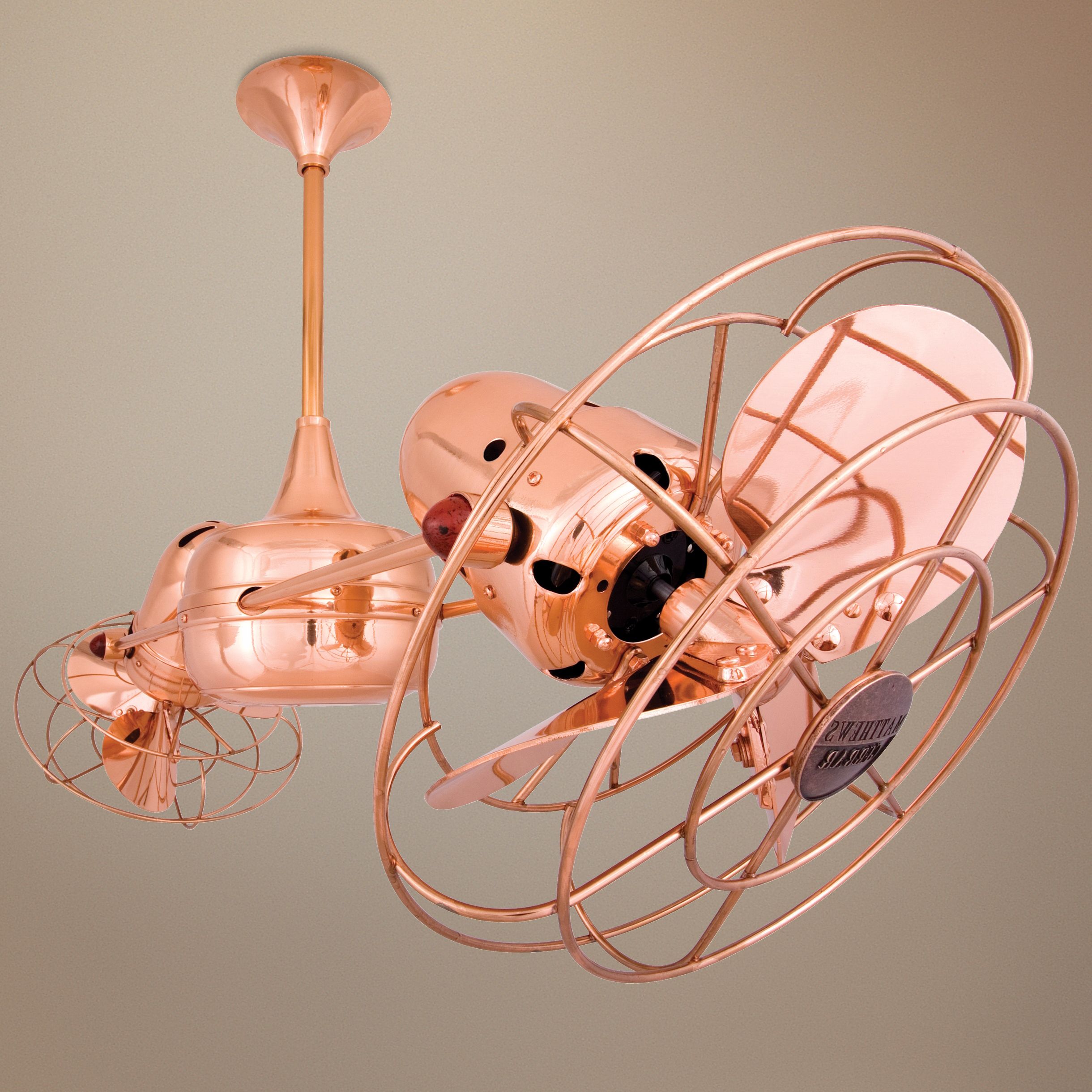 36" Matthews Duplo Dinamico Copper Ceiling Fan