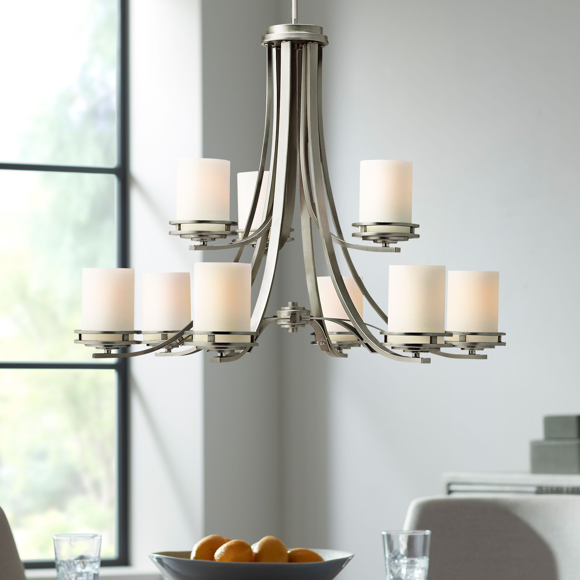 Hendrik Nickel 33 1/2" Wide 9-Light Chandelier