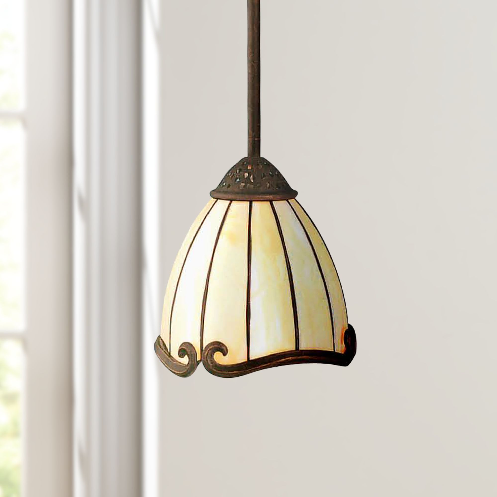 Odette Art Nouveau 7 1/2" Wide Tiffany Pendant Chandelier