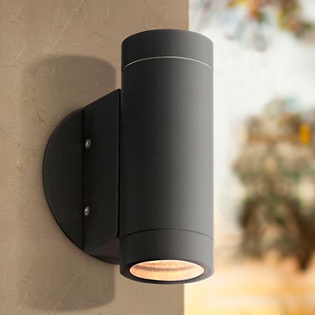 Possini Euro Matte Black Up and Down Wall Light - #4C898 www.lampsplus.com