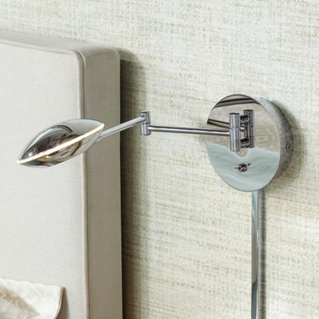 Astin Chrome Finish Plug-In LED Swing Arm Wall Lamp - #4V066 Lamps Plus